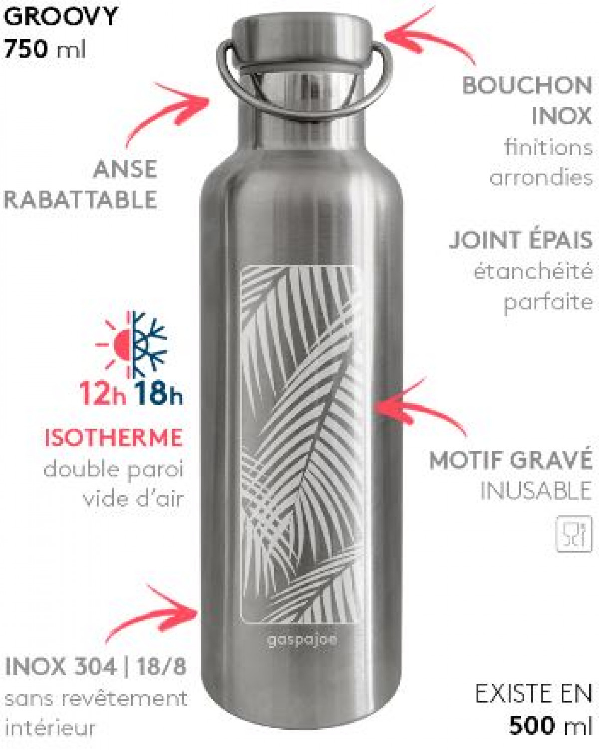 Gourde inox Groovy 750 ml isotherme - photo 7