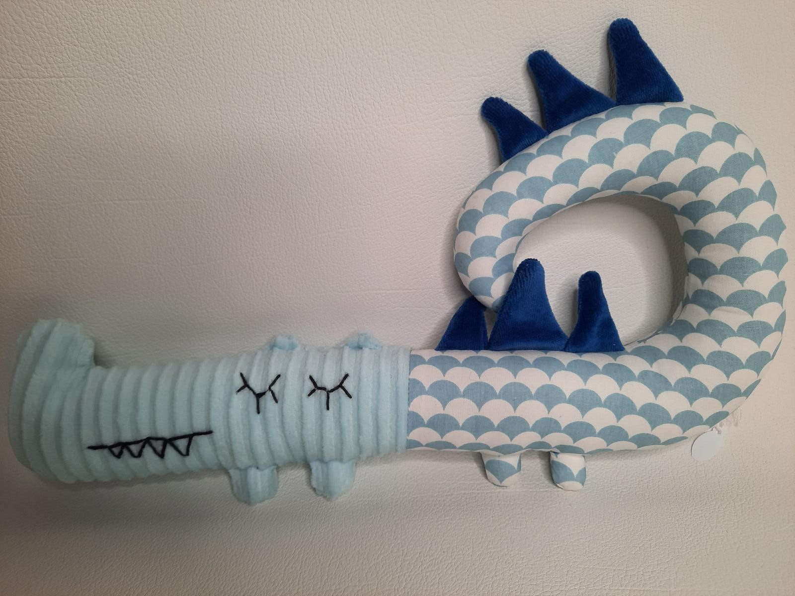 Doudou croco bleu - fait main - Boutique Toup'tibou - photo 6