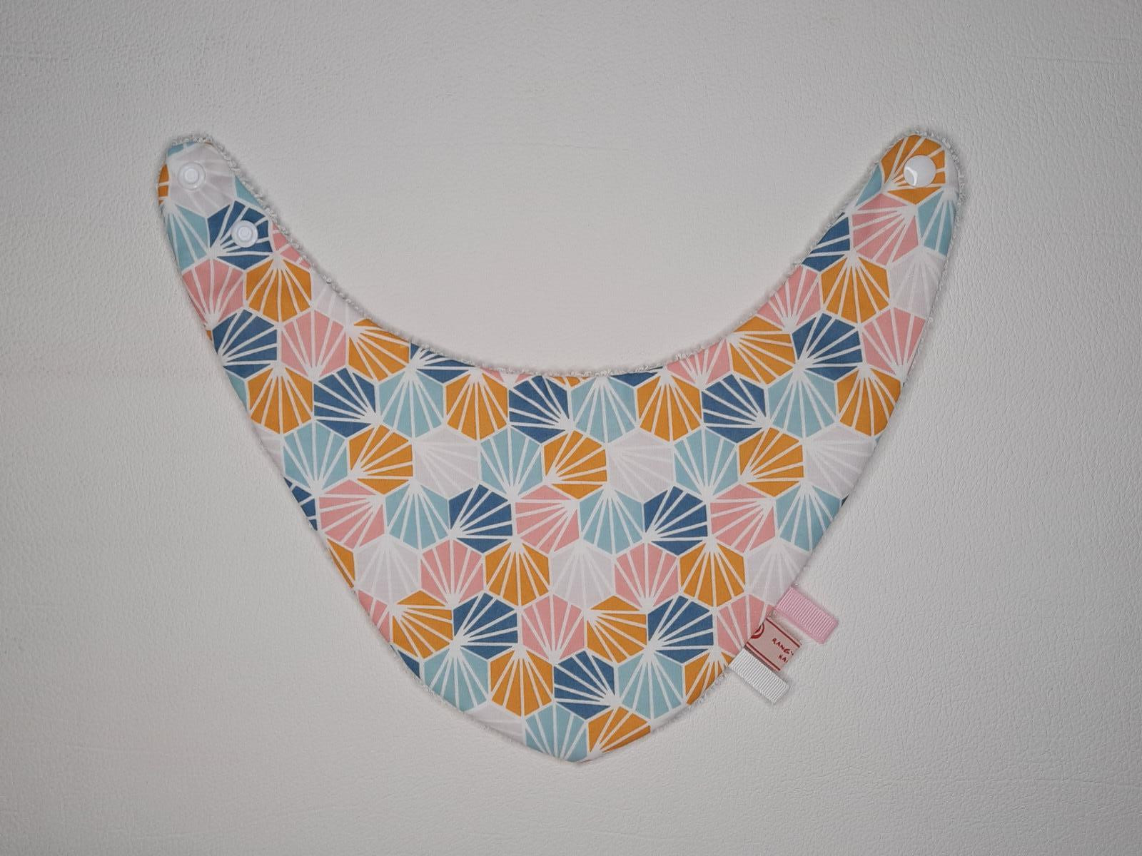 Bavoir bandana 0-6M - fait main Mod 10 - Boutique Toup'tibou - photo 6