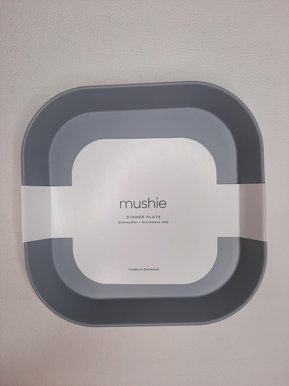Lot de 2 assiettes gris carré Mushie - photo 8