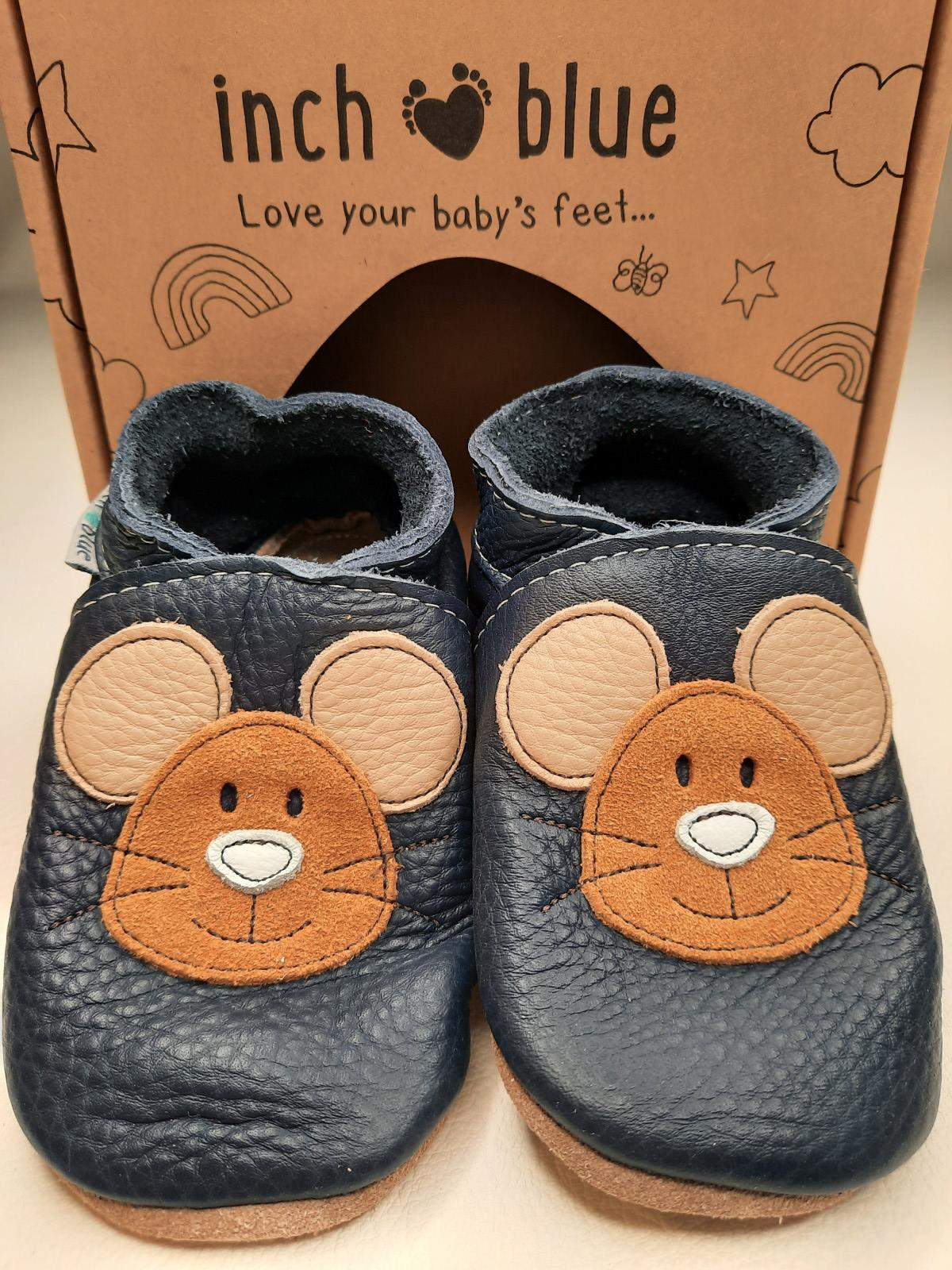 Chaussons en cuir gripz 18-24 mois Squeak Navy - photo 6