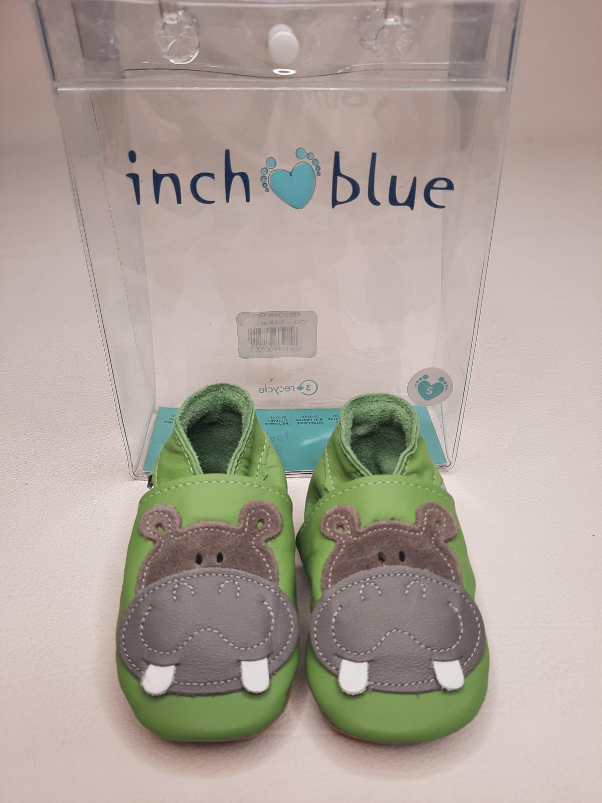 Chaussons en cuir 0-6 mois Hippo Green grey - photo 6