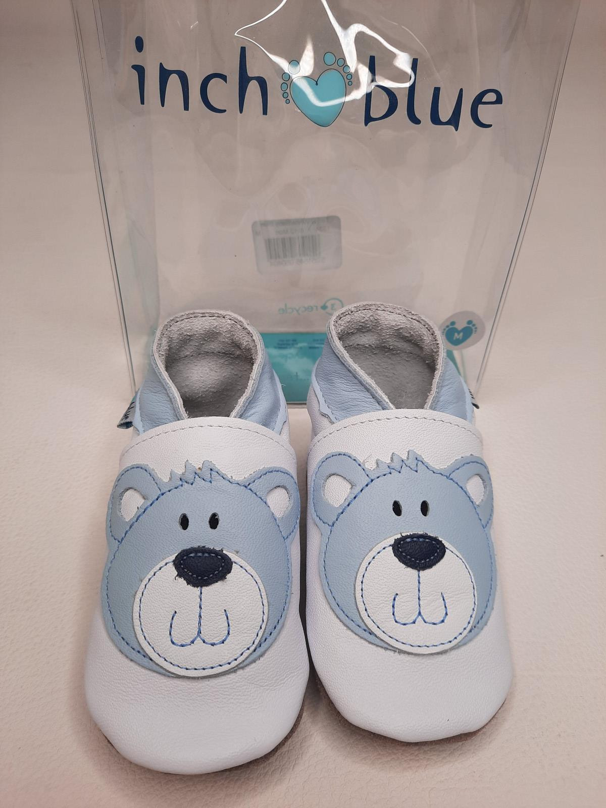 Chaussons en cuir 6-12 mois Teddy White/Baby Blue - photo 6
