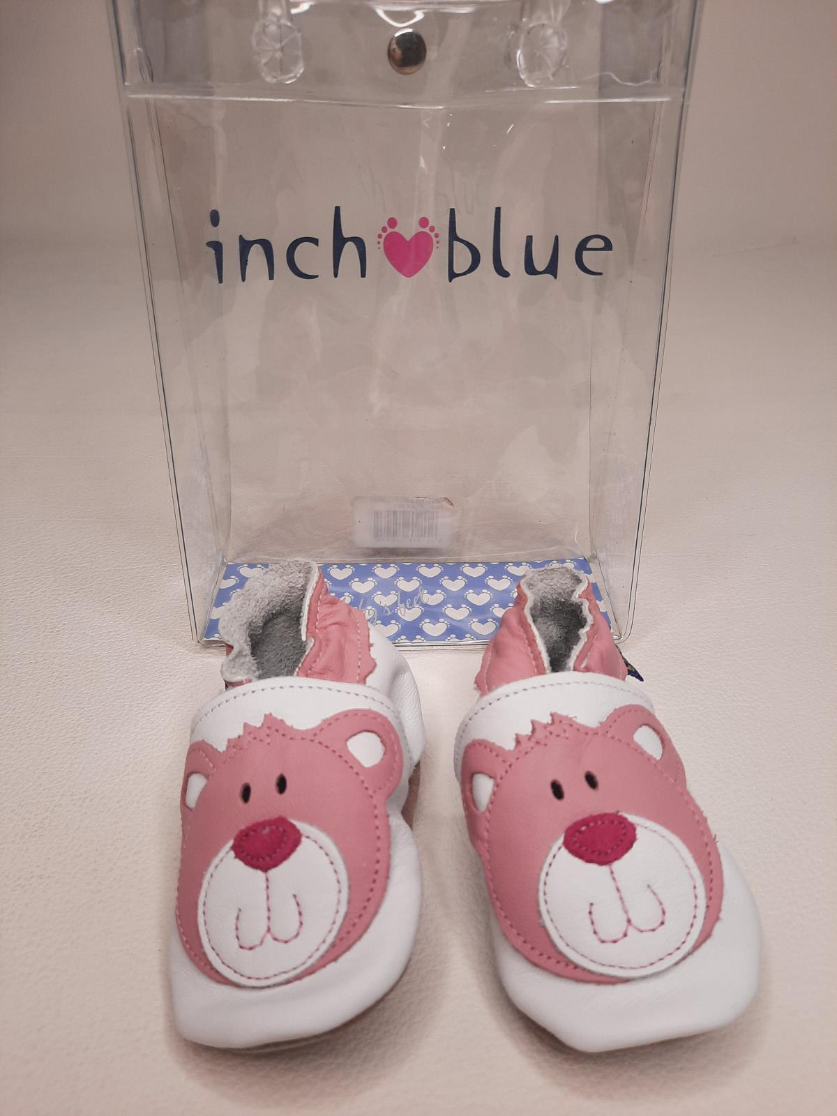 Chaussons en cuir 0-6 mois Teddy White Baby Pink - photo 6