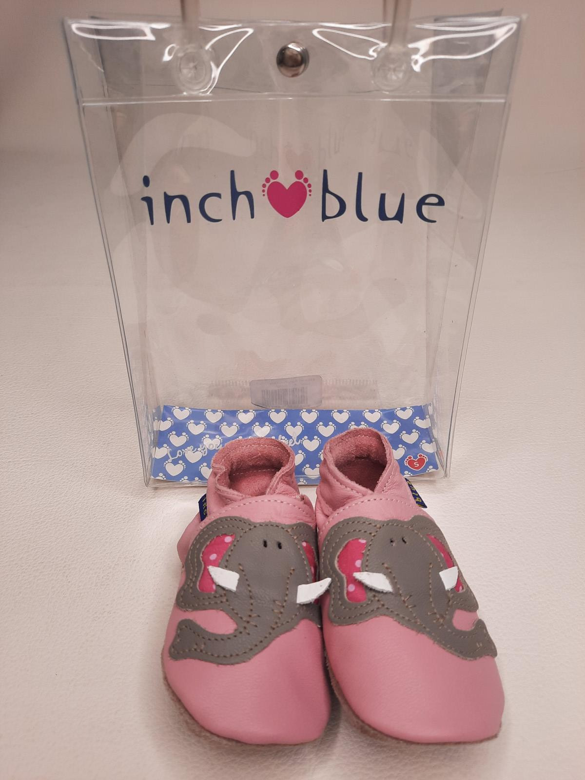 Chaussons en cuir 0-6 mois Elephant baby pink/grey - photo 6