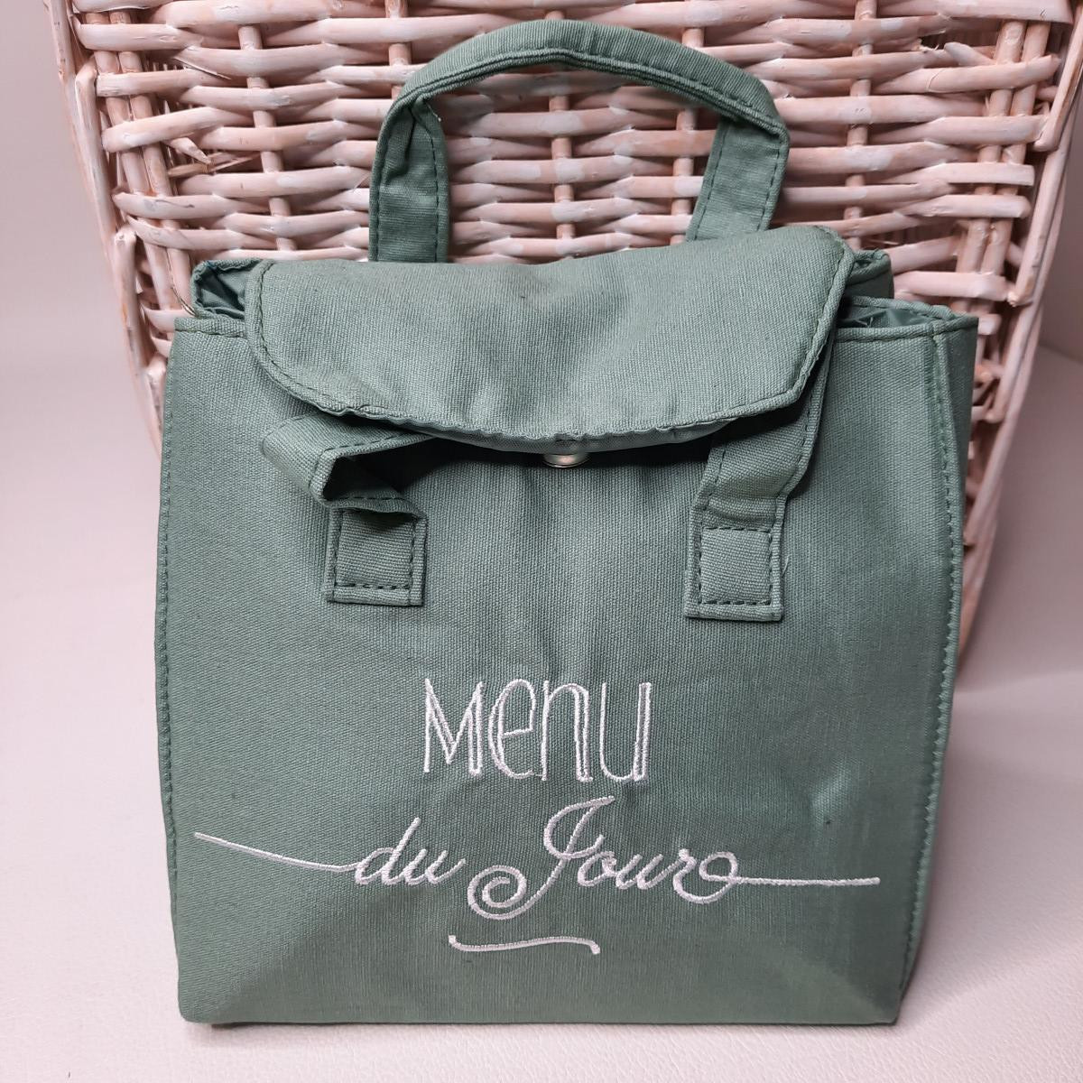 Lunch bag isotherme - Menu du jour vert - Boutique Toup'tibou - photo 6