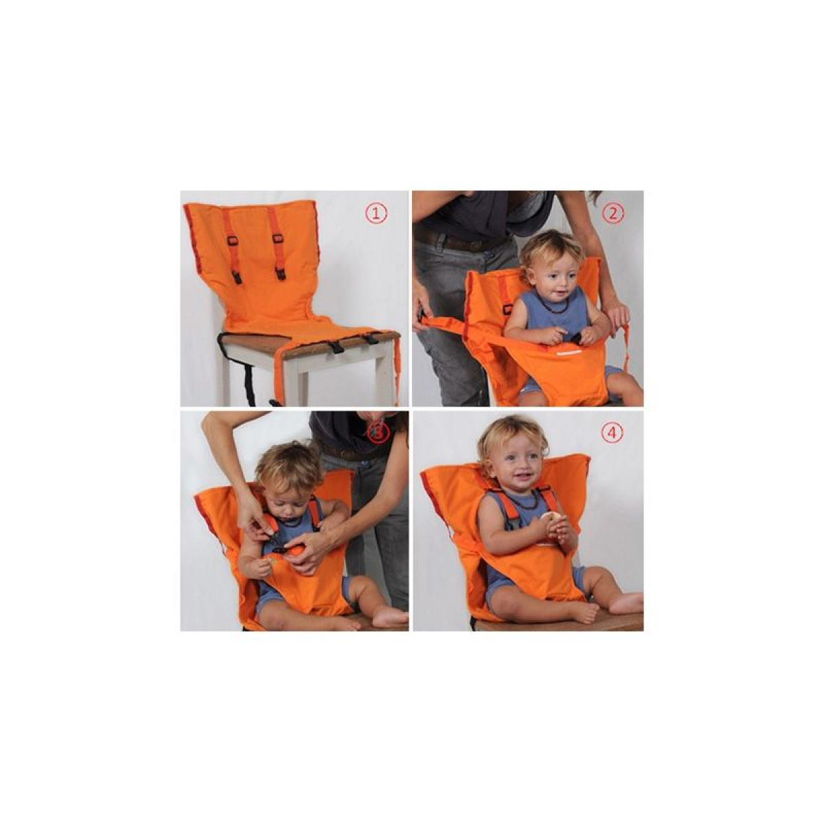 Sack'n seat chaise bébé nomade orange à pois vert - photo 7