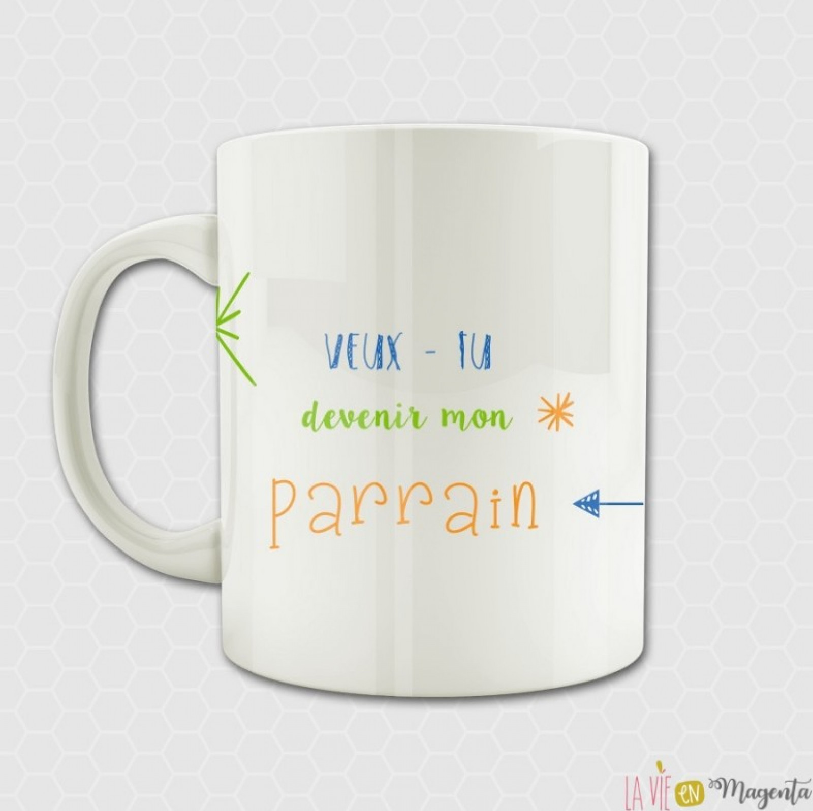 Mug coloré - Veux tu devenir mon parrain? - photo 6