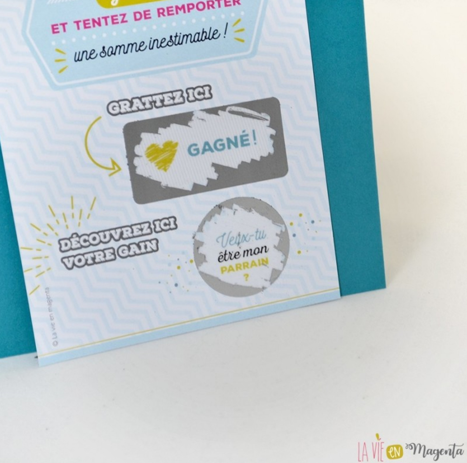 Carte à gratter loterie turquoise - Veux tu être mon parrain? - photo 8