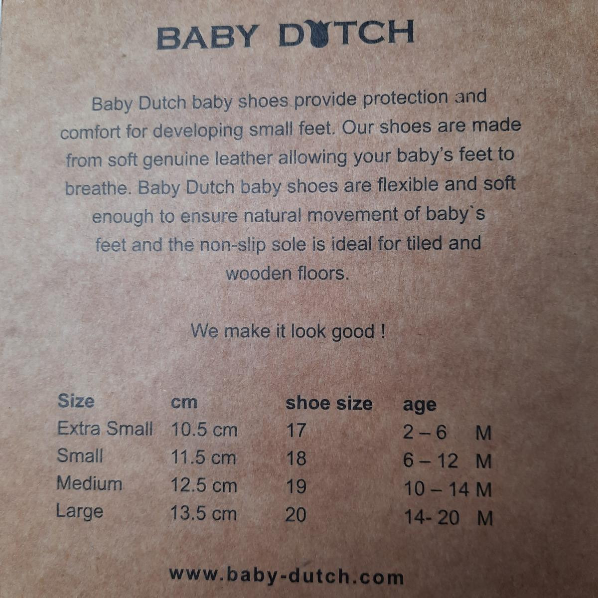 Chaussons en cuir Baby Dutch - Blue white dots - Taille L - photo 7