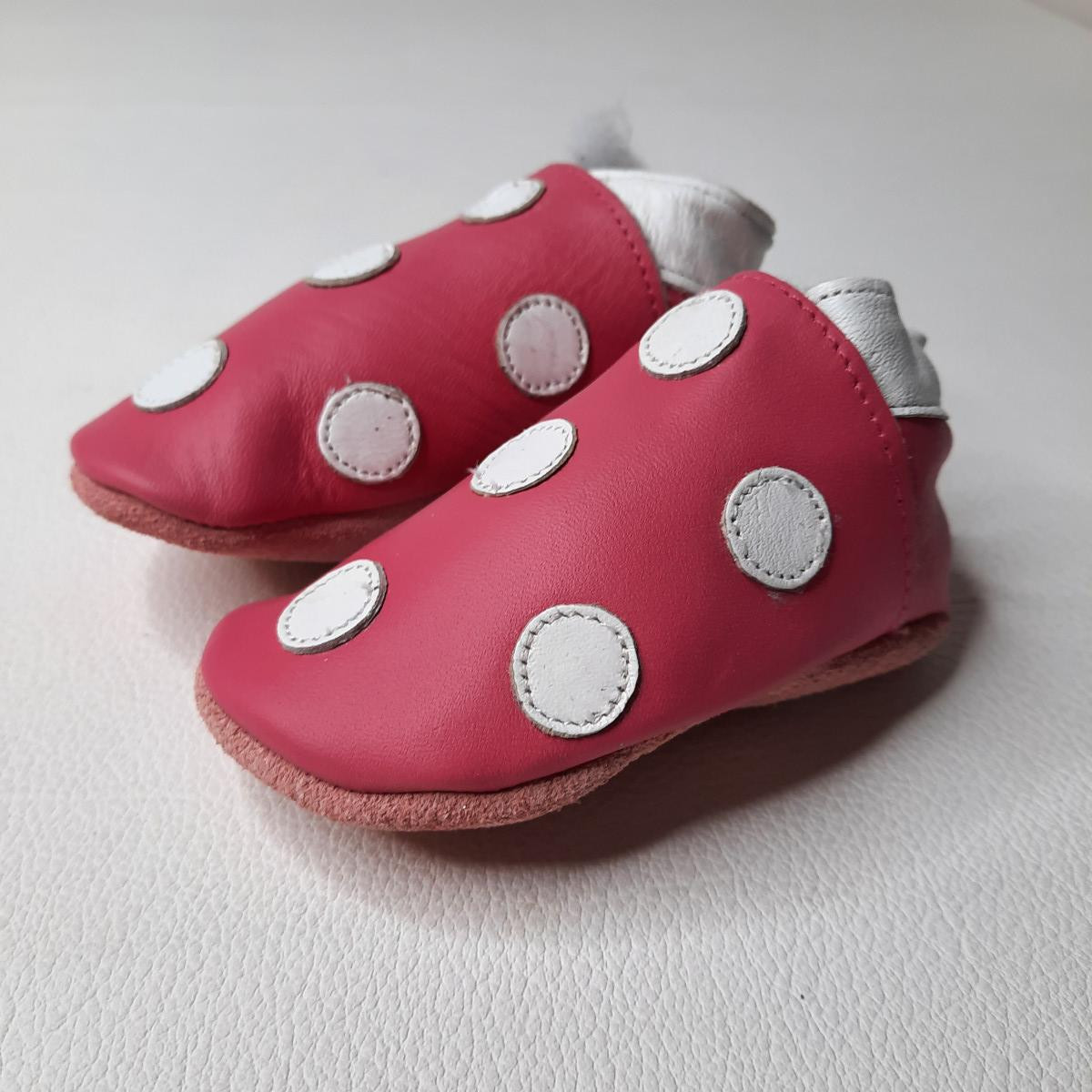Chaussons en cuir Baby Dutch - Pink white dots - Taille M - photo 6