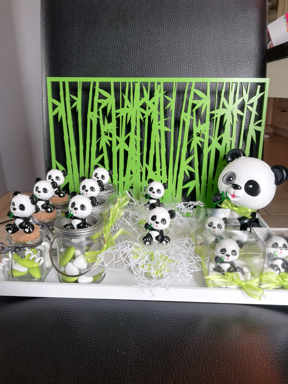 Pot couvercle + mélange dragée et mini + panda + ruban - photo 8