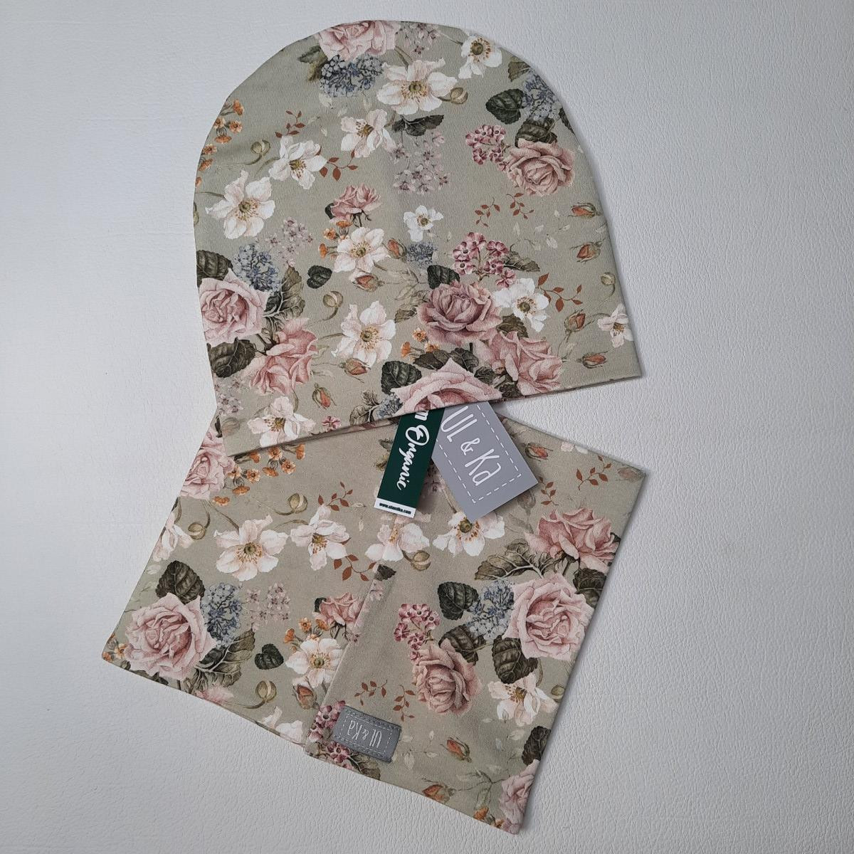 Set bonnet coton jersey + col - Lady rose UL&Ka - photo 6