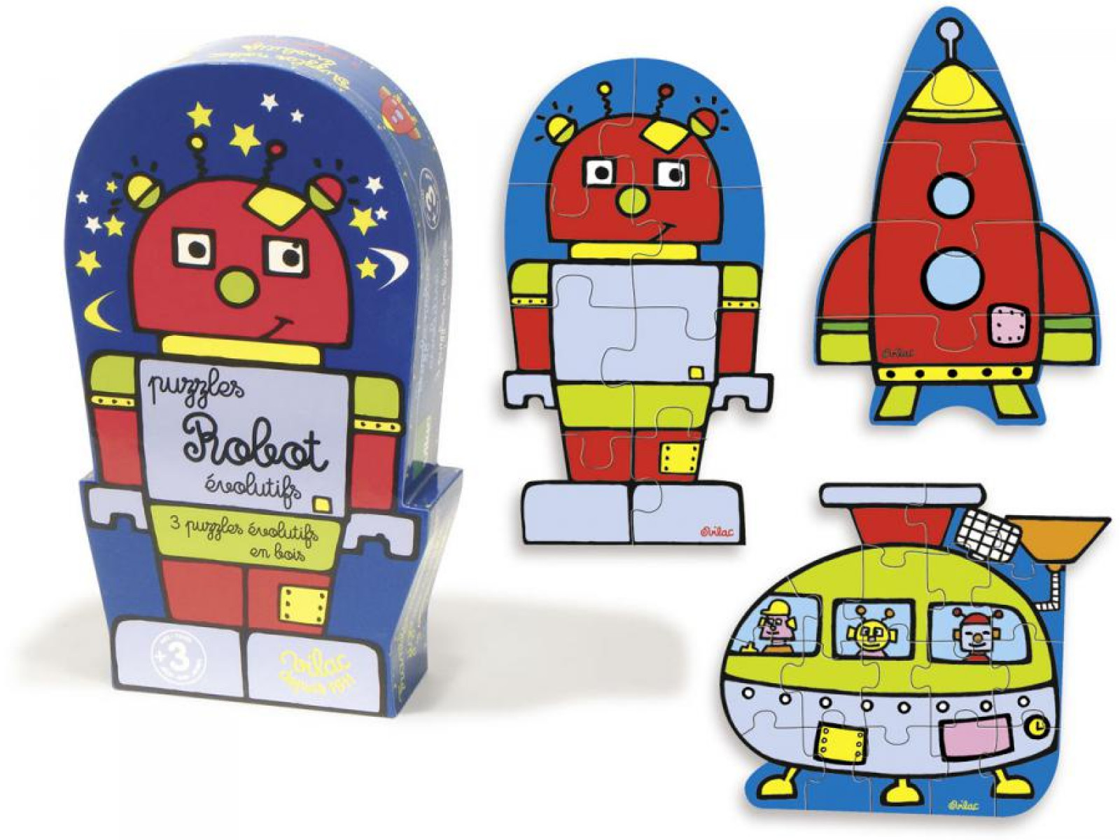 3 puzzles en bois évolutifs - Espace - photo 7