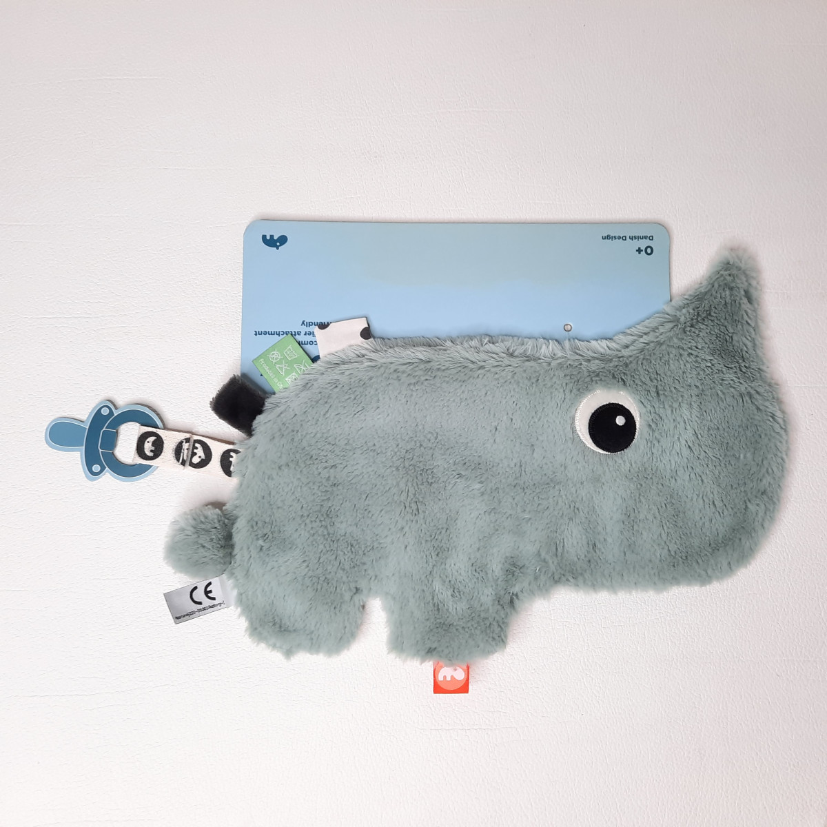 Doudou attache-tut bleu réversible - photo 7