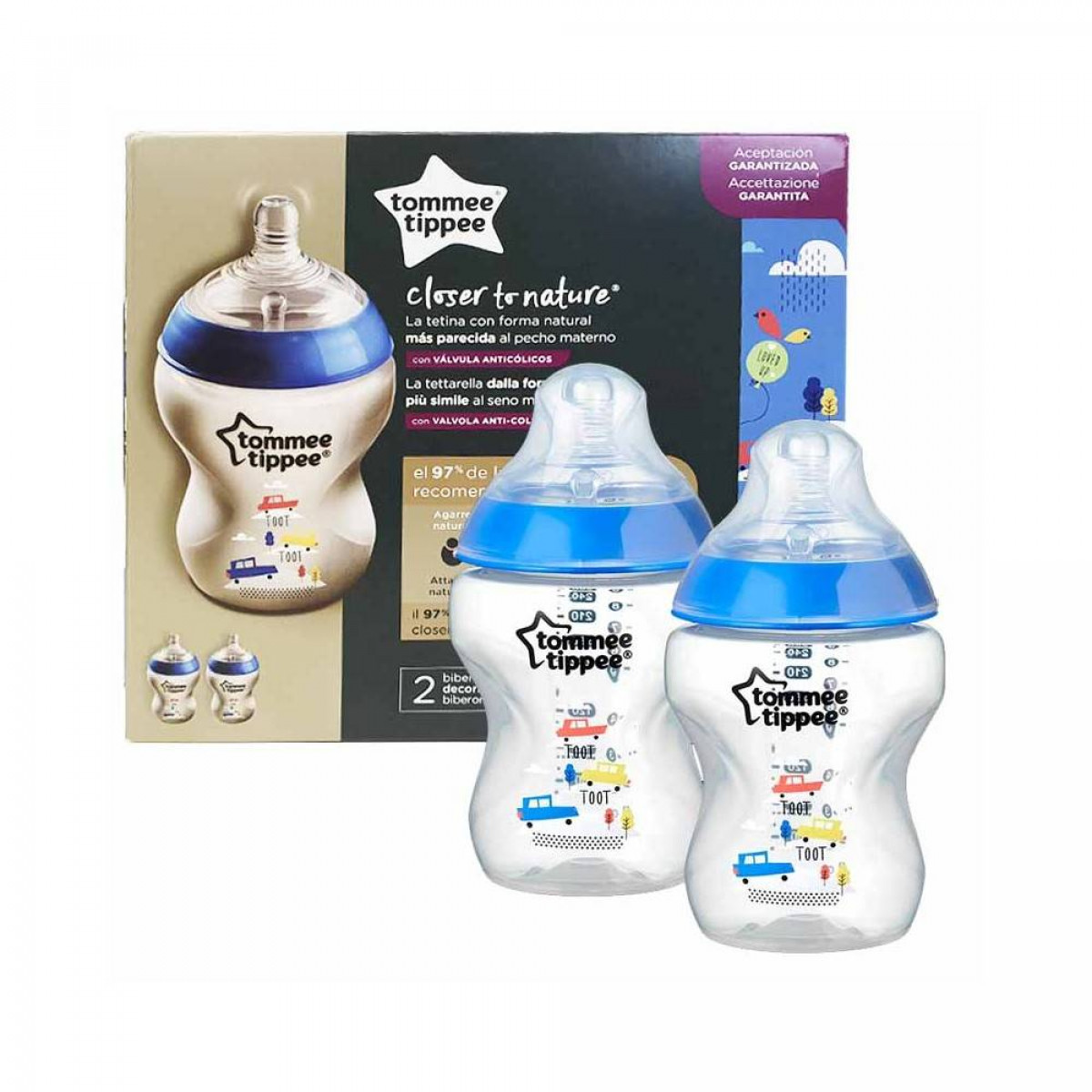 Lot de 2 biberons anti-coliques à dessins 260ml Tommee Tppee - photo 6