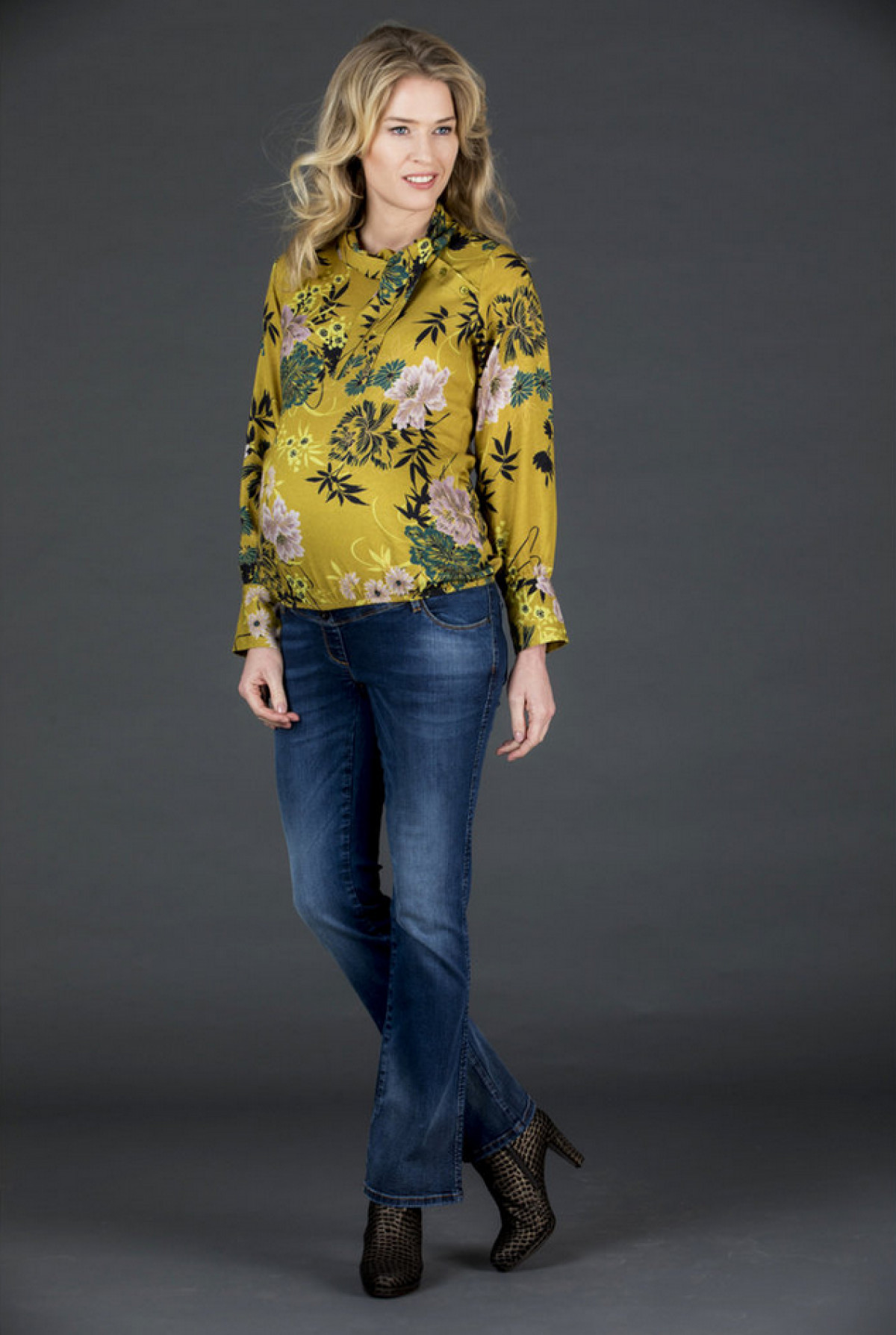 Blouse ocre à fleurs Taille 34/XS - Love2Wait - photo 7