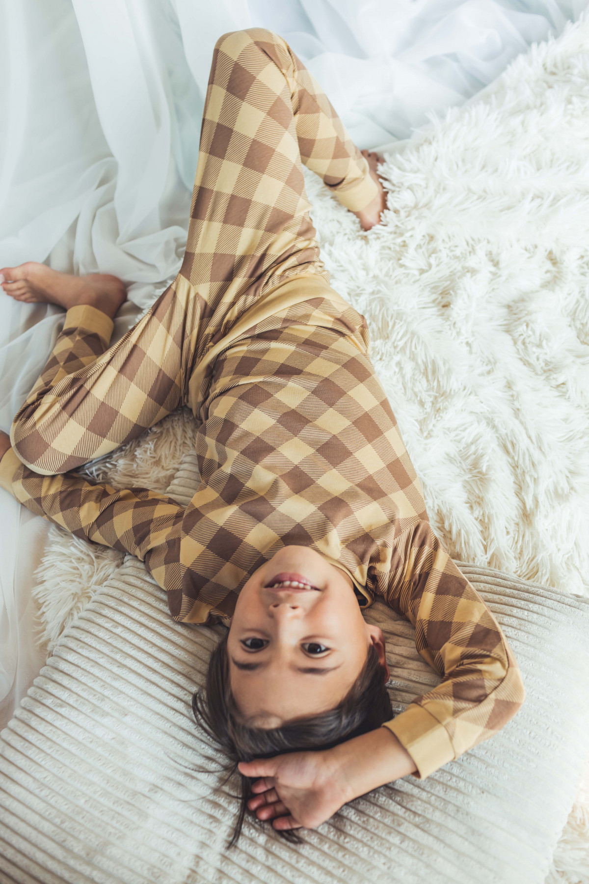 Pyjama 2 pièces - Brown Soft Check - photo 7