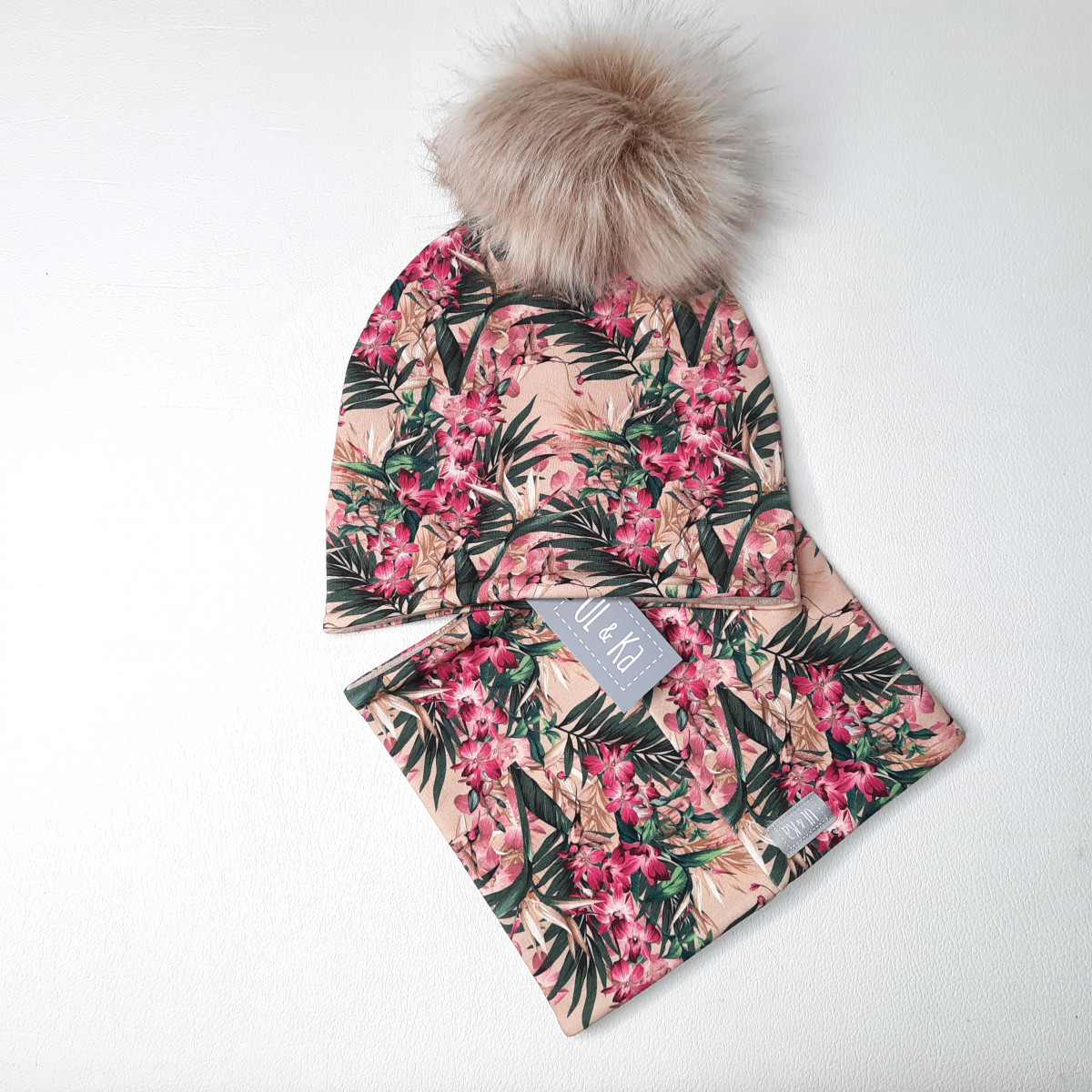 Set bonnet + col doublé hiver avec pompon - Orchid UL&KA - photo 6