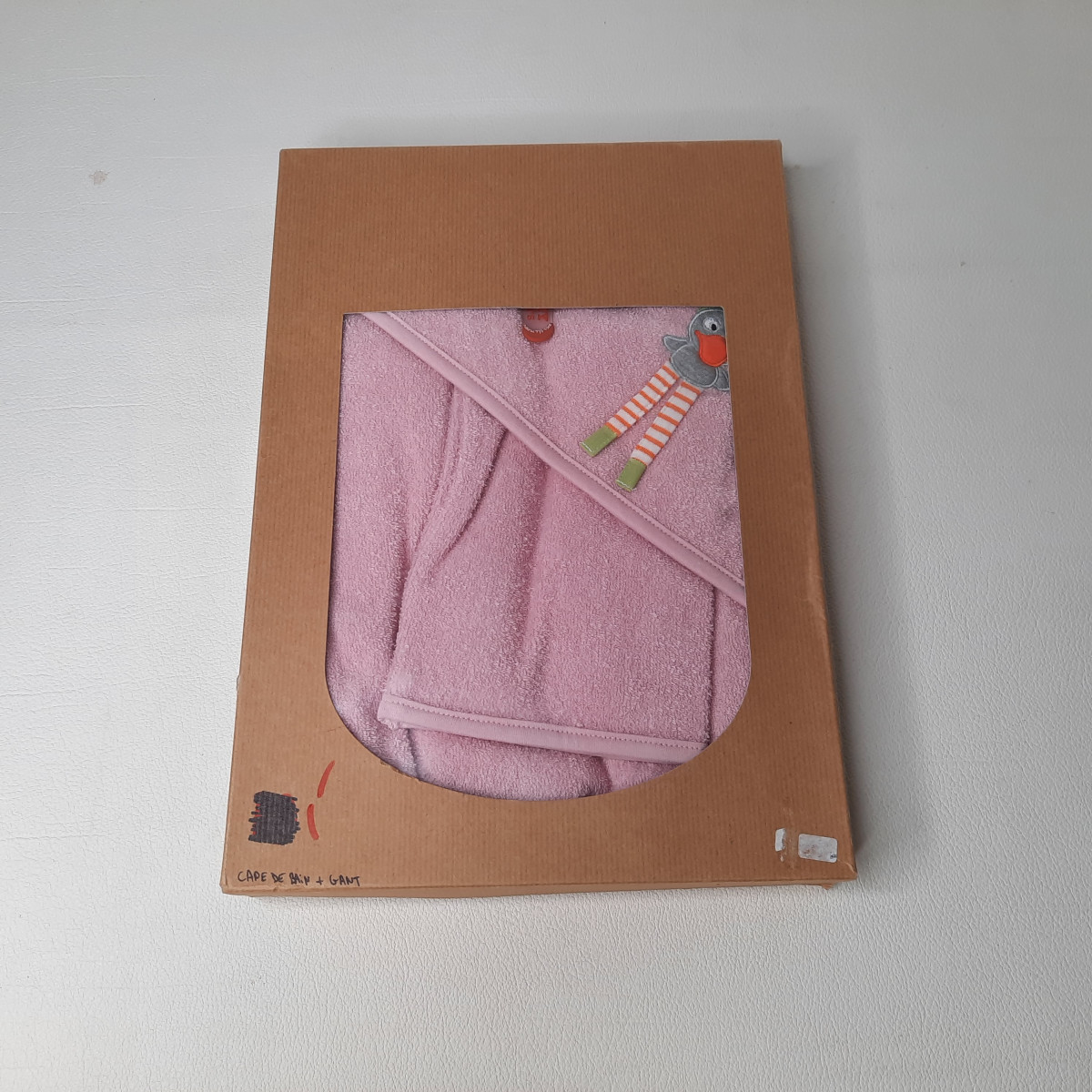 Cape de bain + gant de toilette rose 95*95 cm - photo 6