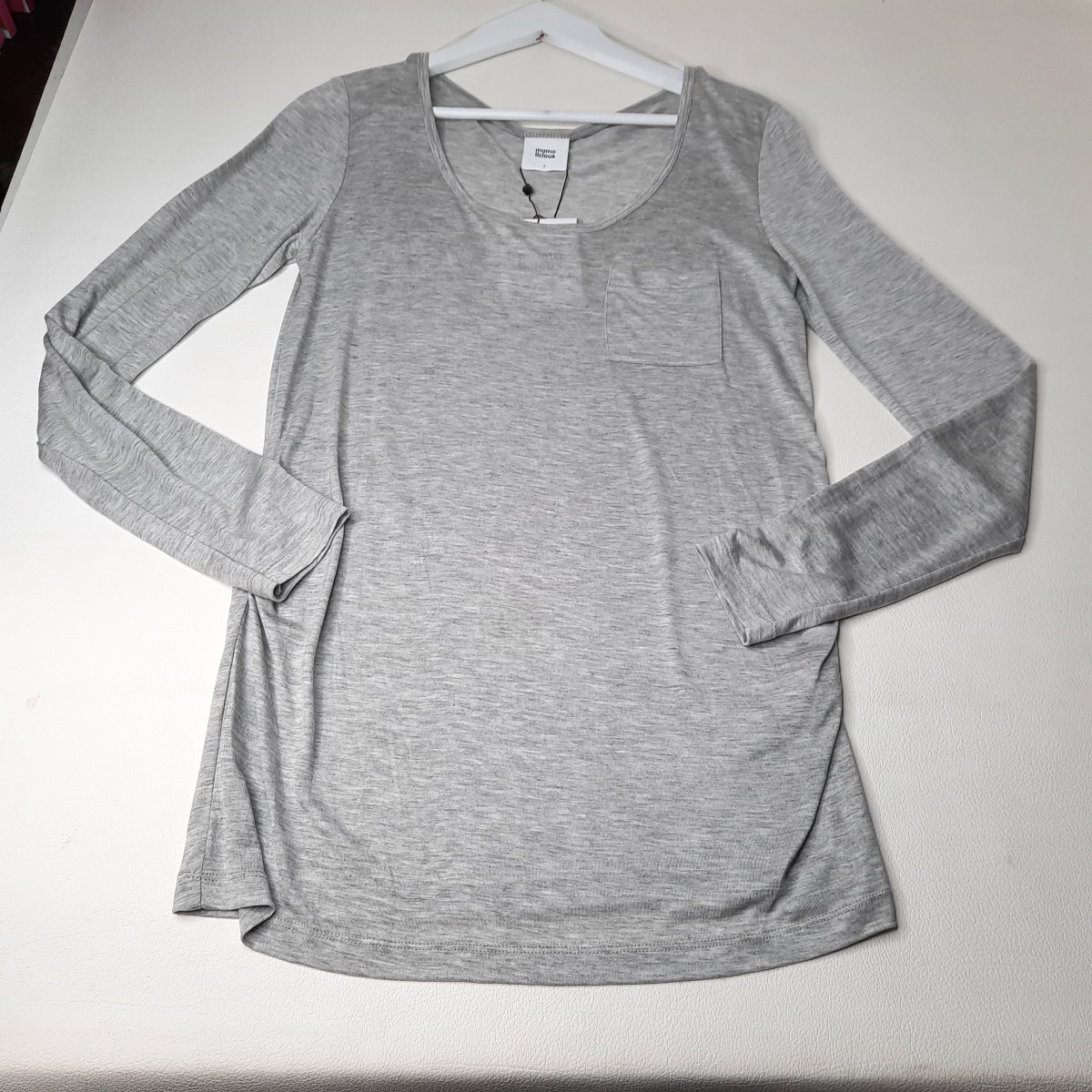 T-shirt manches longues gris Taille 36/S - Mamalicious - photo 6