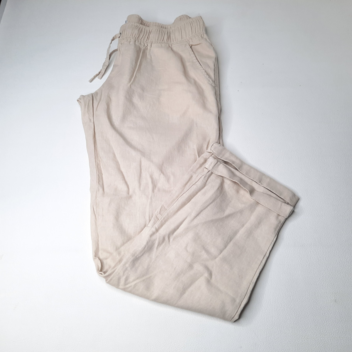 Pantalon en lin beige Taille XXXL - Boutique Toup'tibou - photo 6