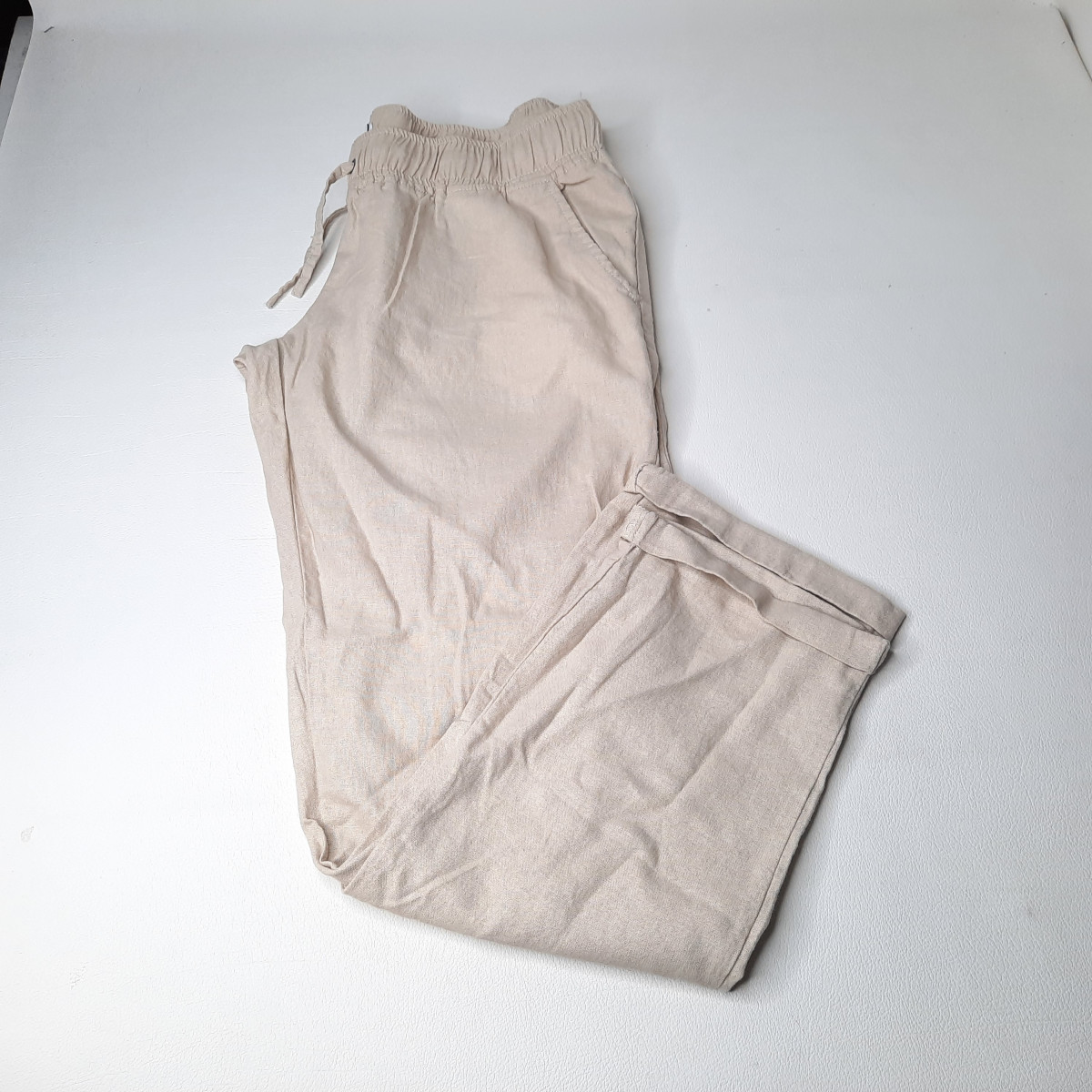 Pantalon en lin beige Taille XXL - Boutique Toup'tibou - photo 6