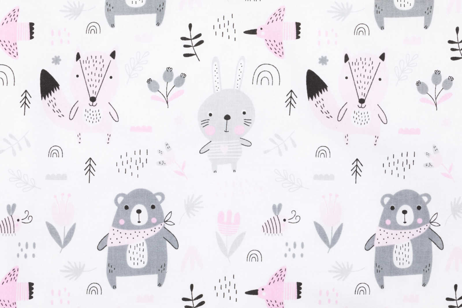 Housse de couette + taie 100*135cm - Animaux rose et gris - 025-82 - photo 7