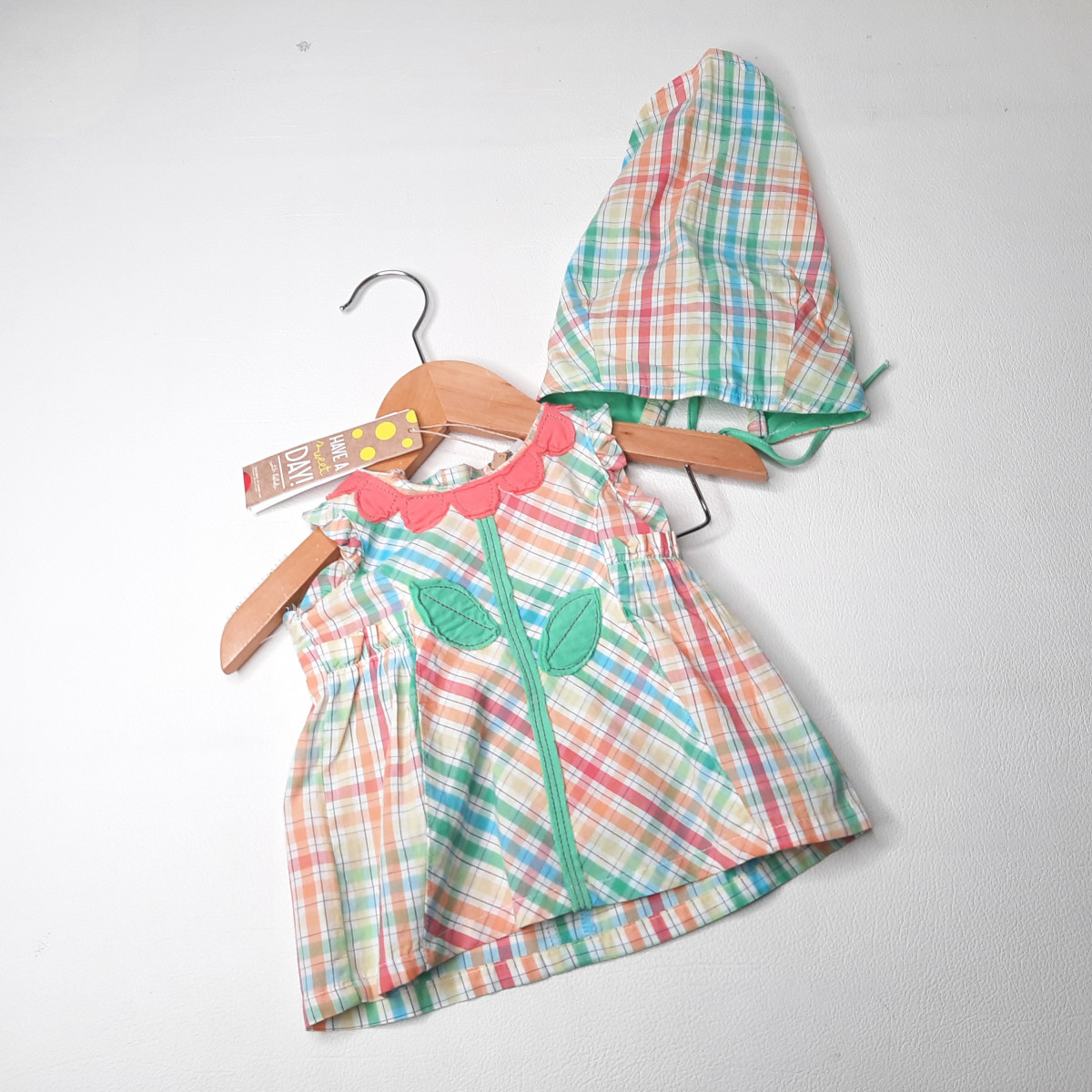 Ensemble 3pcs Robe + culotte + bandeau à carreaux multicolore - photo 6