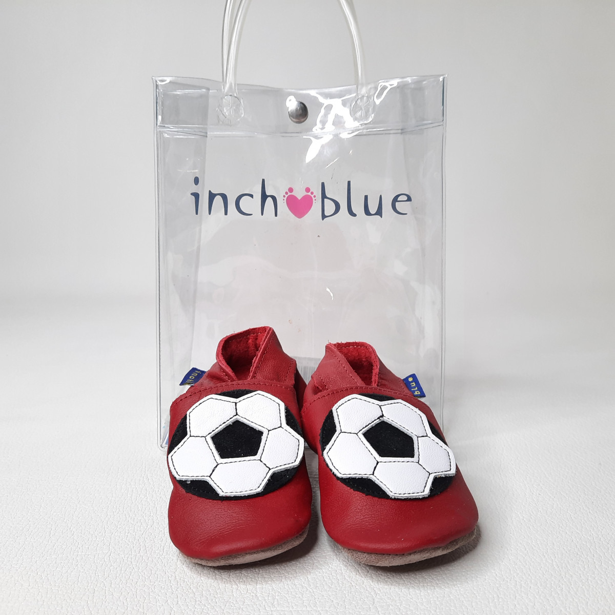 Chaussons en cuir 0-6 mois - Football red - photo 7
