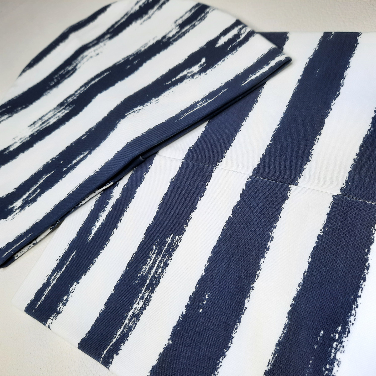 Set bonnet coton + col UL&Ka- Navy stripes - photo 7