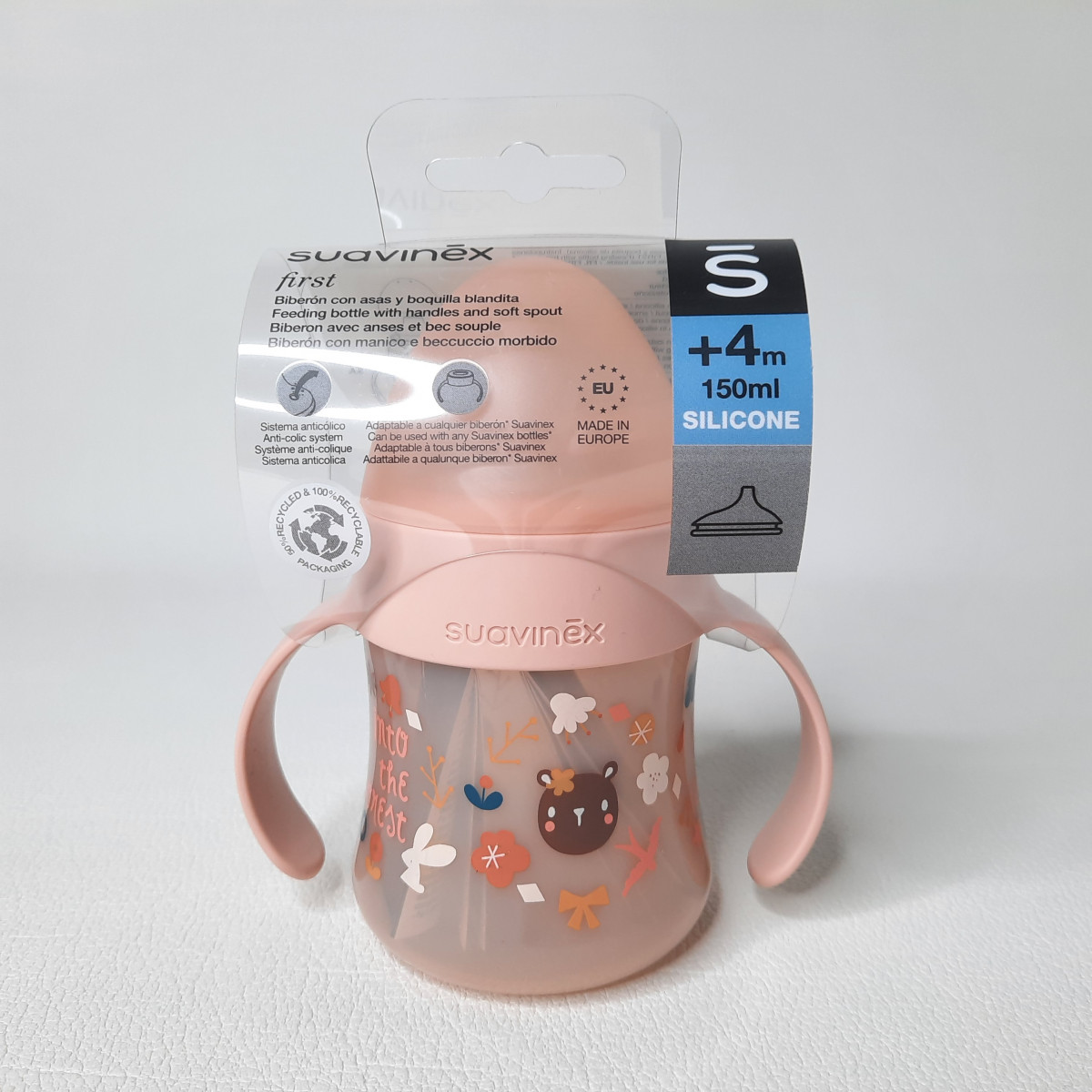 Gobelet d'apprentissage avec anses et bec souple 150ml - pink - photo 6