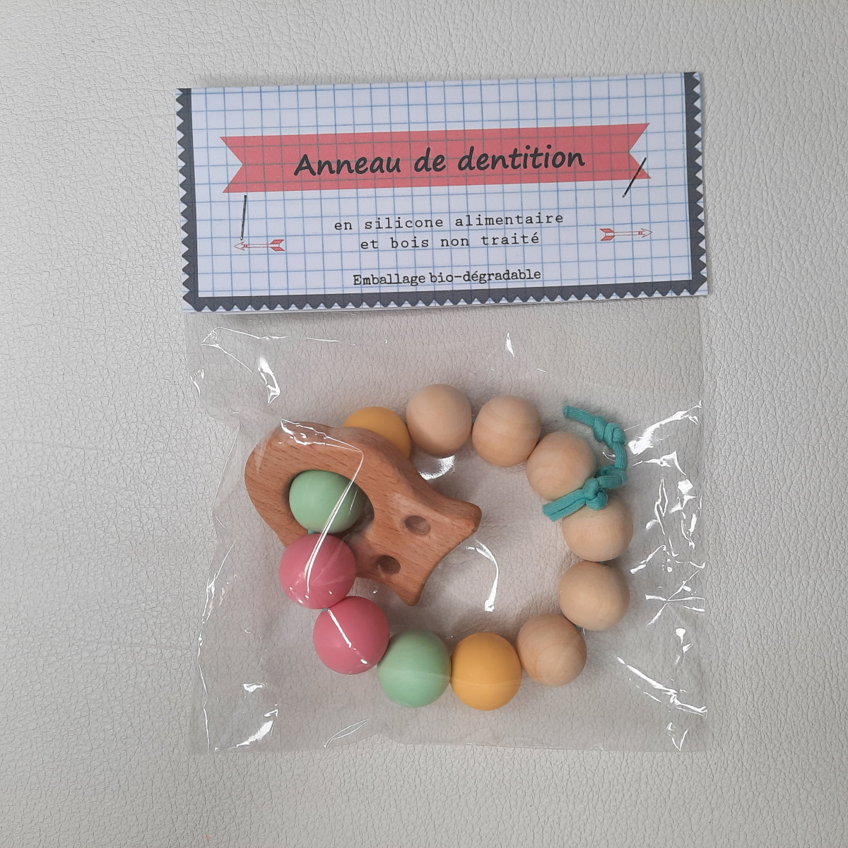 Anneau de dentition en silicone alimentaire et bois non traité Mod 9 - photo 6