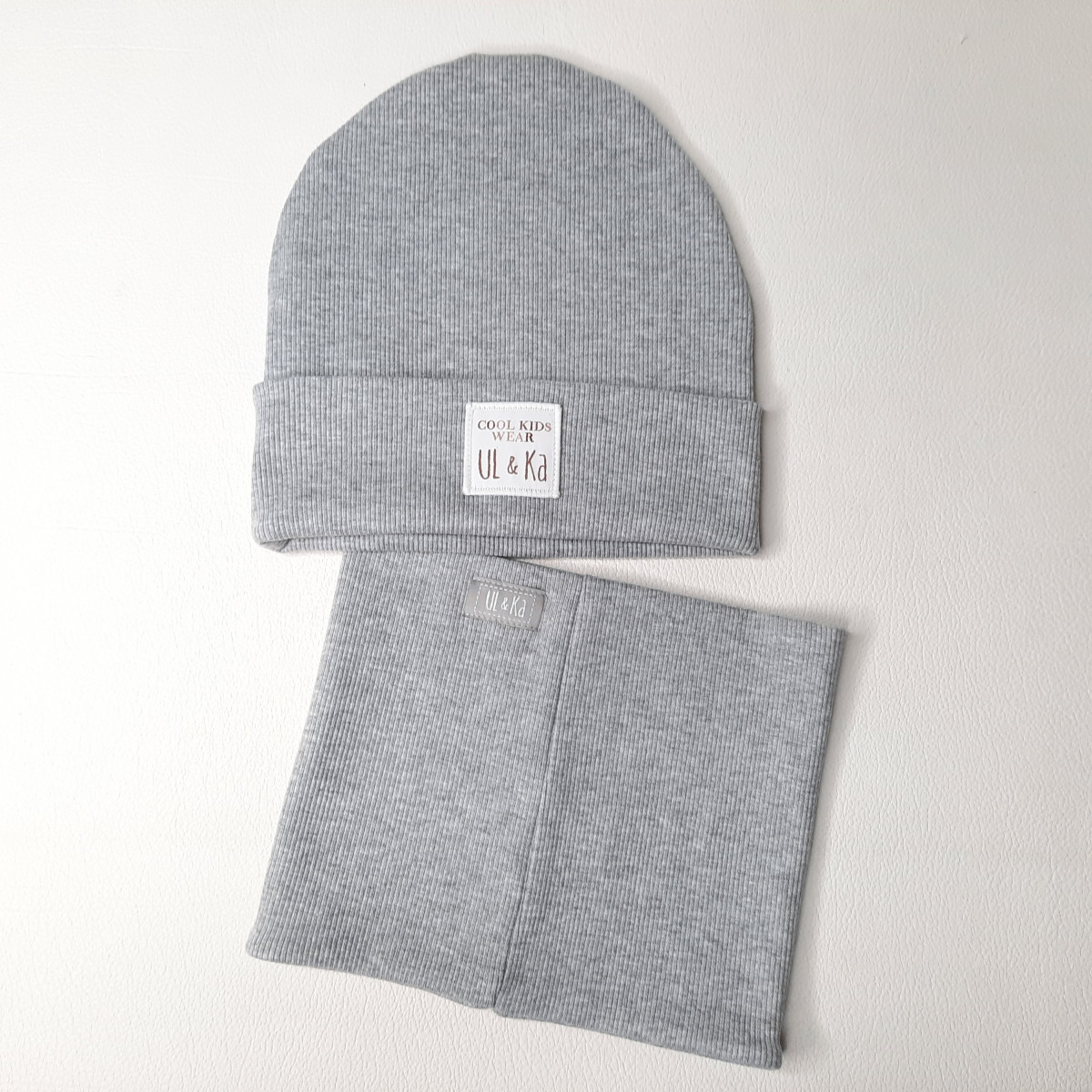 Set bonnet + col UL&KA - Grey line - Boutique Toup'tibou - photo 6
