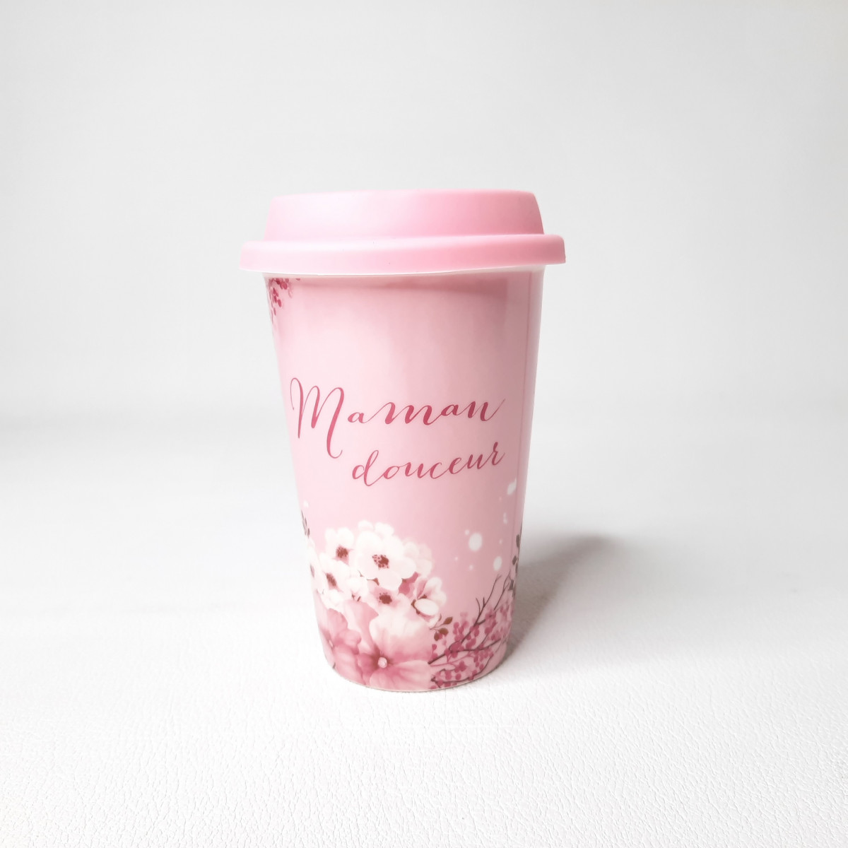 Mug avec coucercle en silicone rose - Maman douceur - photo 6