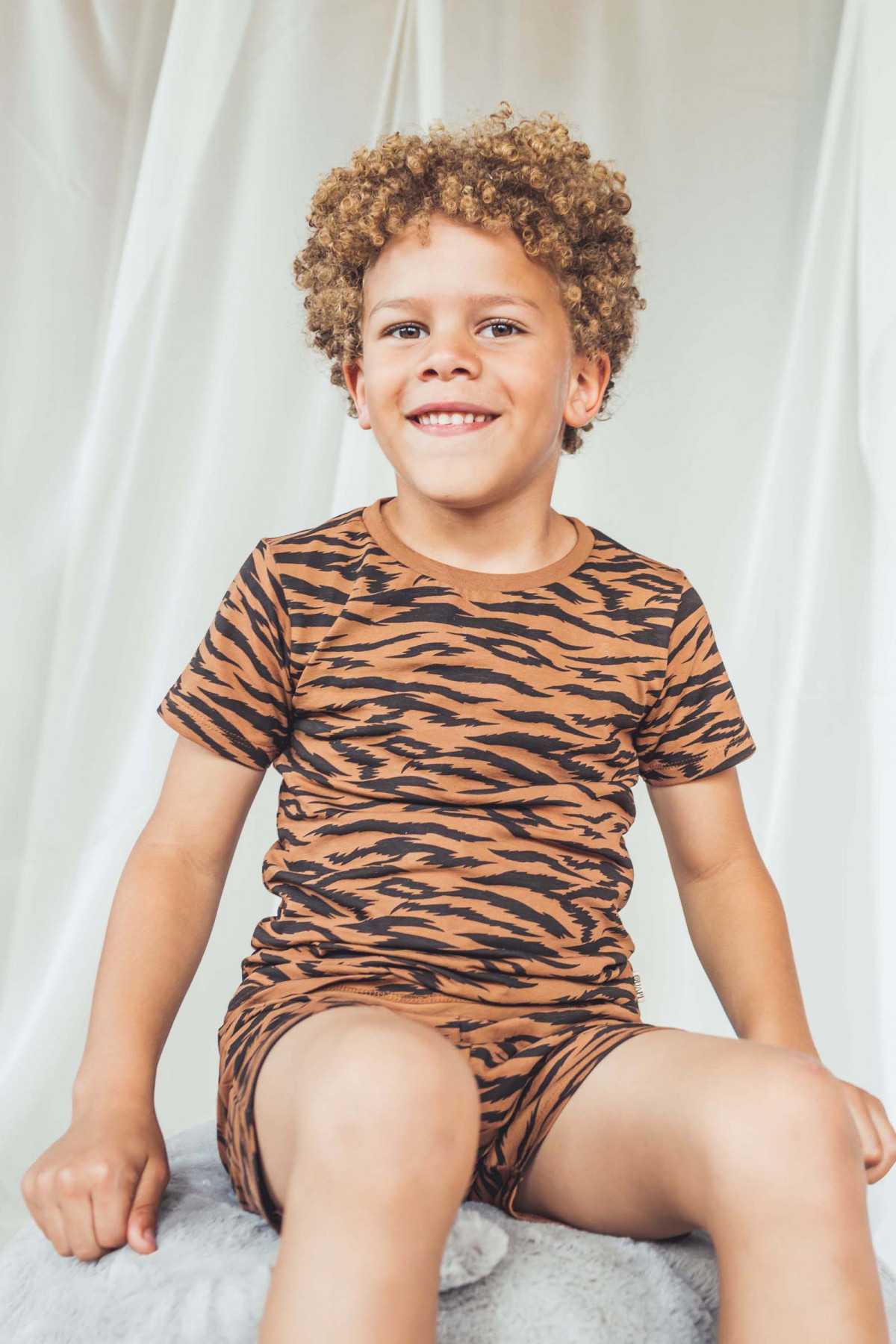 Pyjama short 2 pièces Brun tigre - PIM S220 - photo 8