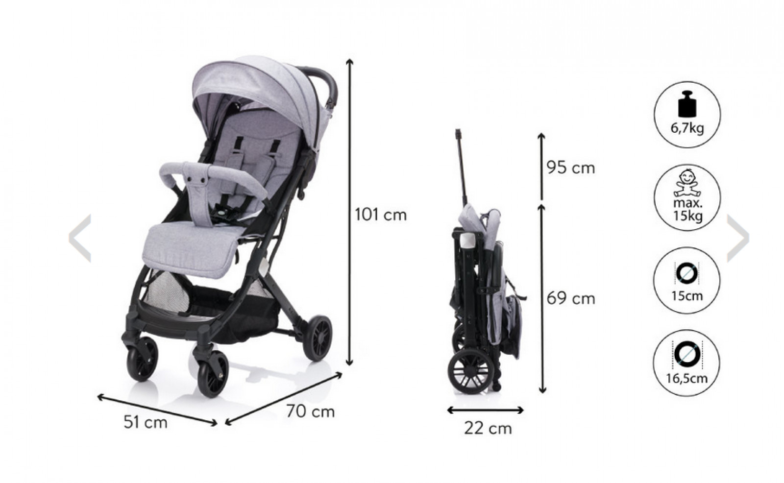 Poussette Styler gris - S700-17 - photo 9