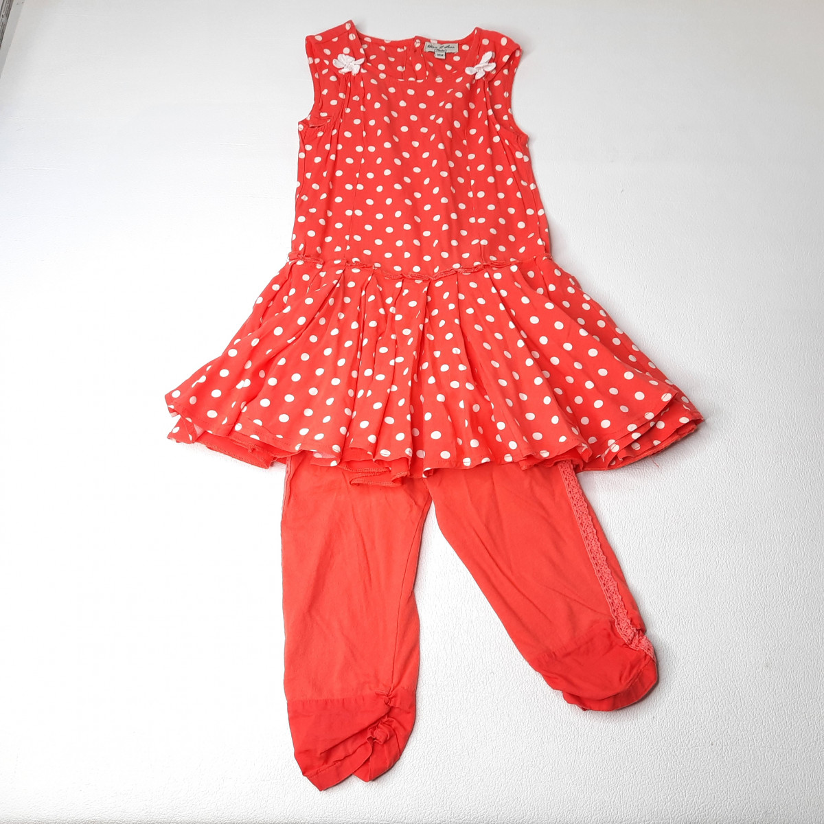 Robe orange à pois + legging - Boutique Toup'tibou - photo 6