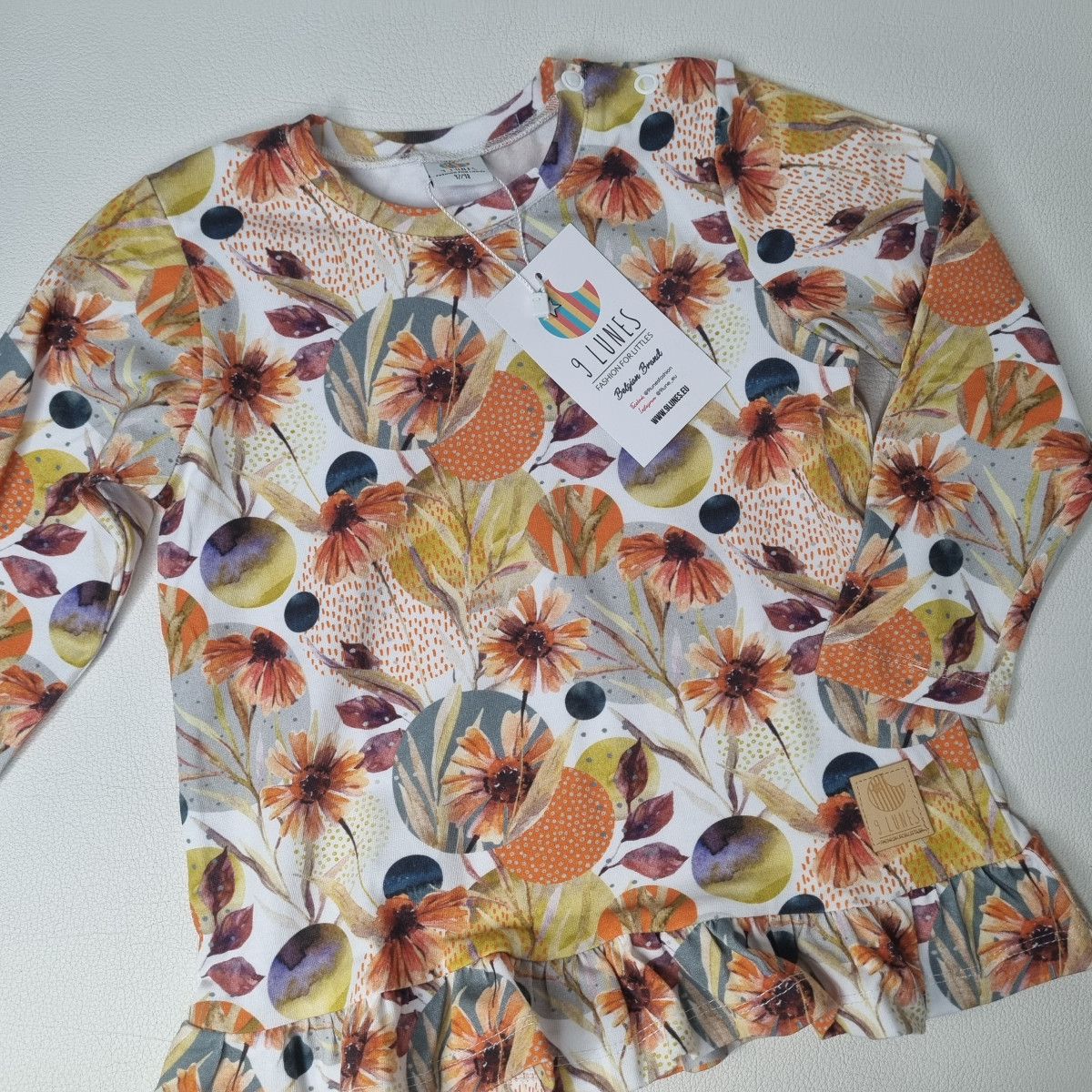 T-shirt manches longues 9 Lunes - Orange flowers - photo 6