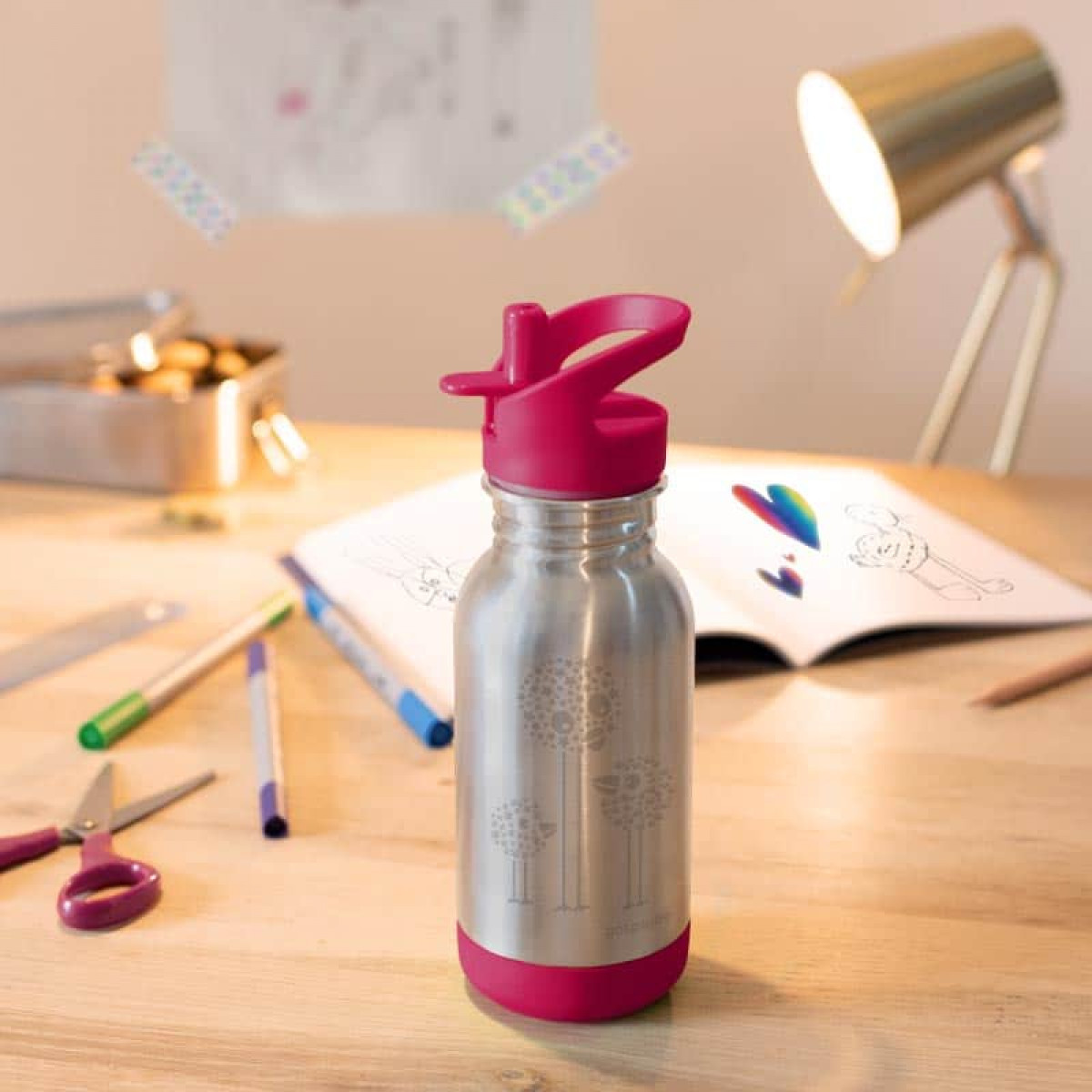 Gourde inox Loopy 400ml embout sport - Oiseaux - coloris variable - photo 8
