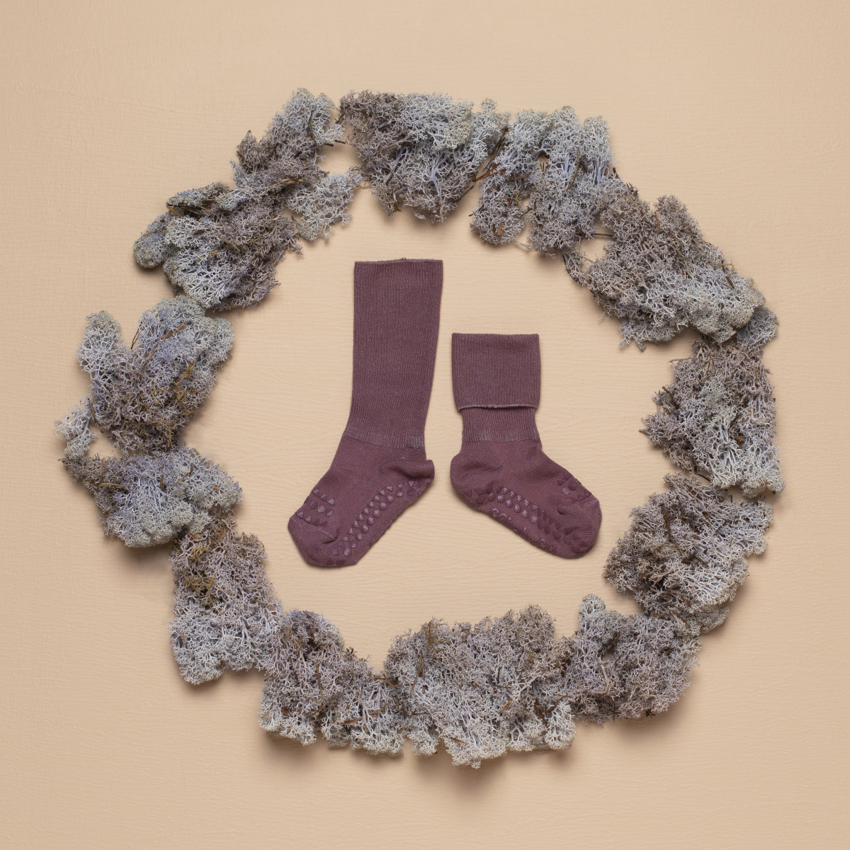 Chaussettes Antidérapantes Bambou -Misty Plum - photo 9