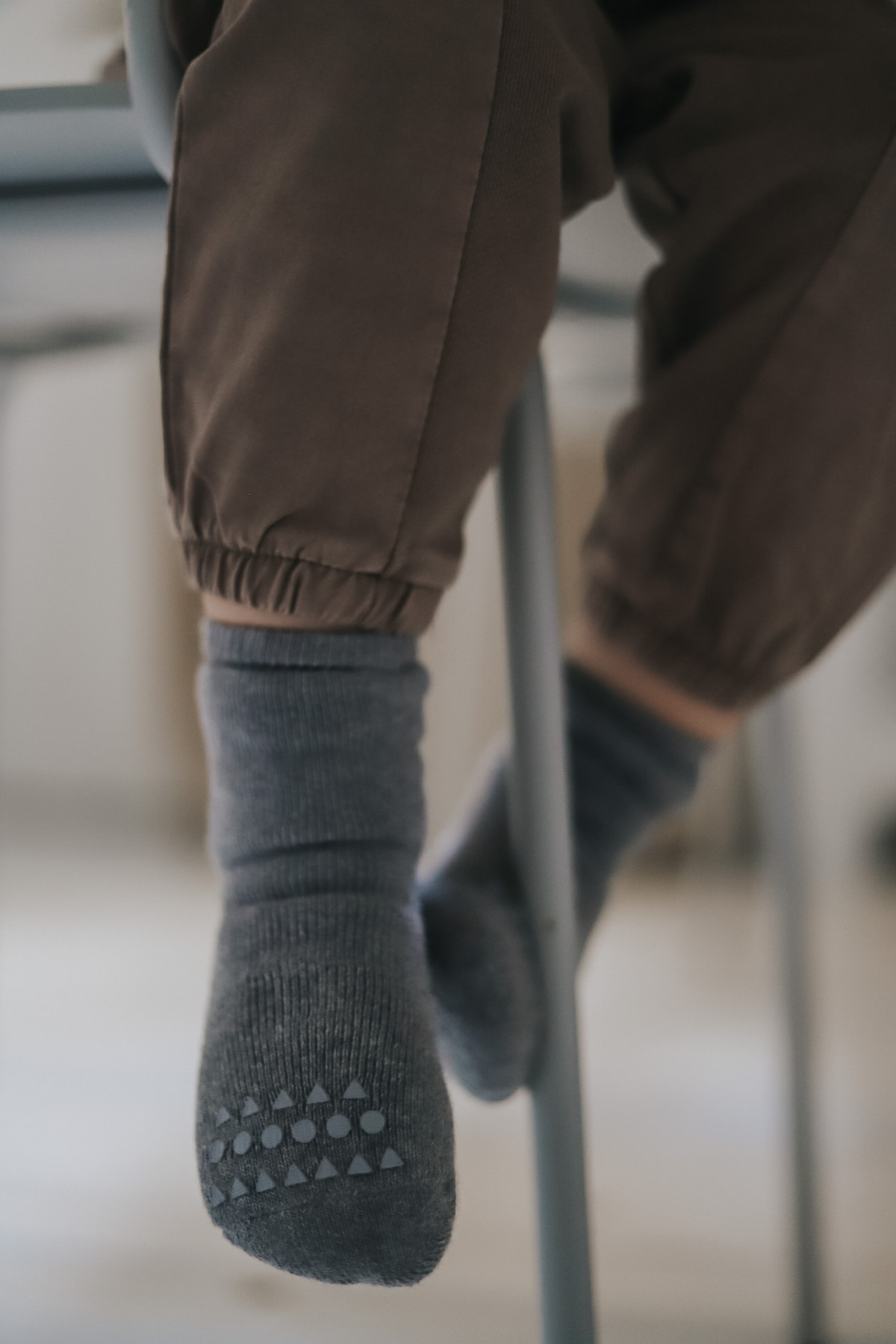 Chaussettes Antidérapantes Coton - Dark Grey Mélange - photo 6