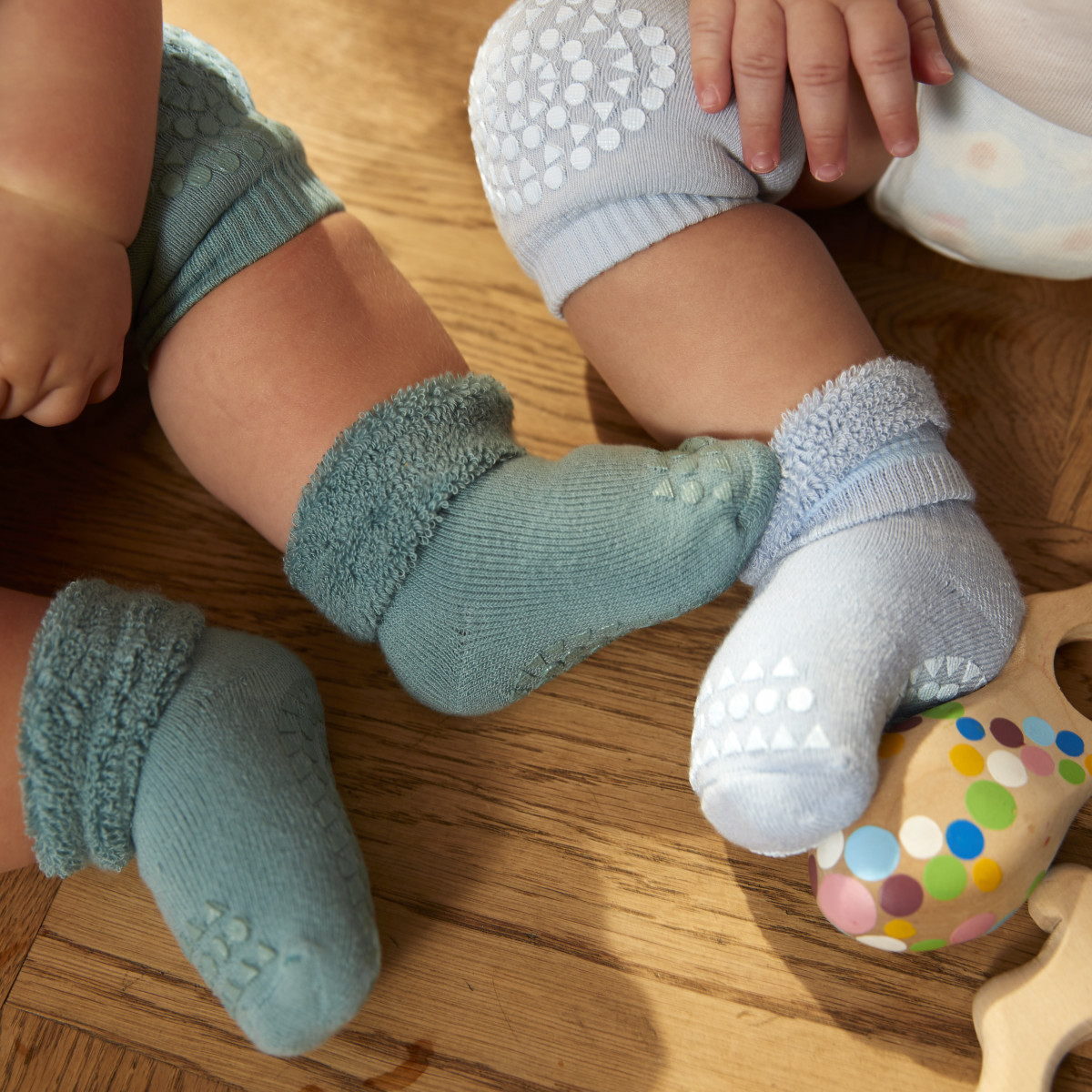 Chaussettes Antidérapantes Coton -Dusty Blue - photo 6