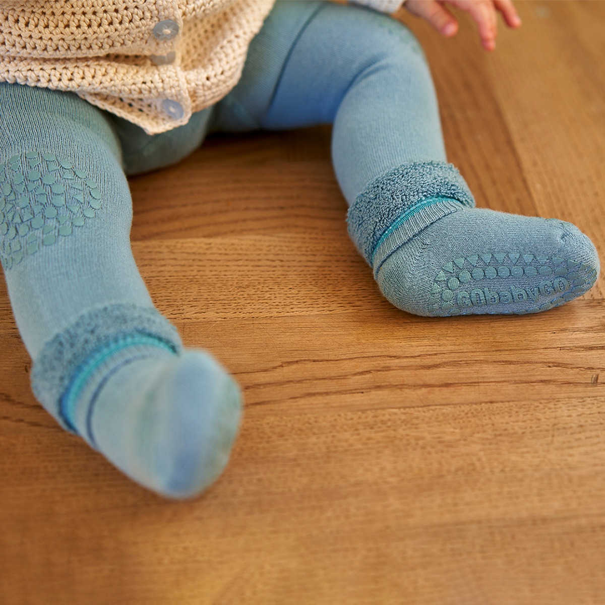 Chaussettes Antidérapantes Coton -Dusty Blue - photo 7