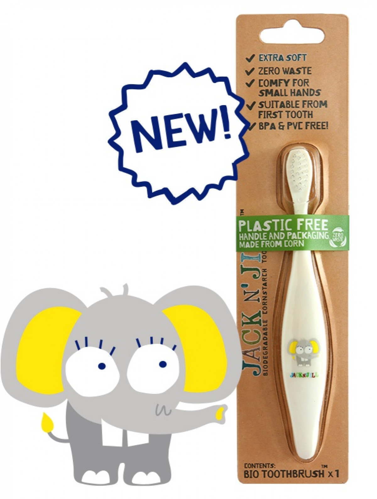 Brosse à dent bio sans plastique - Elephant - photo 6