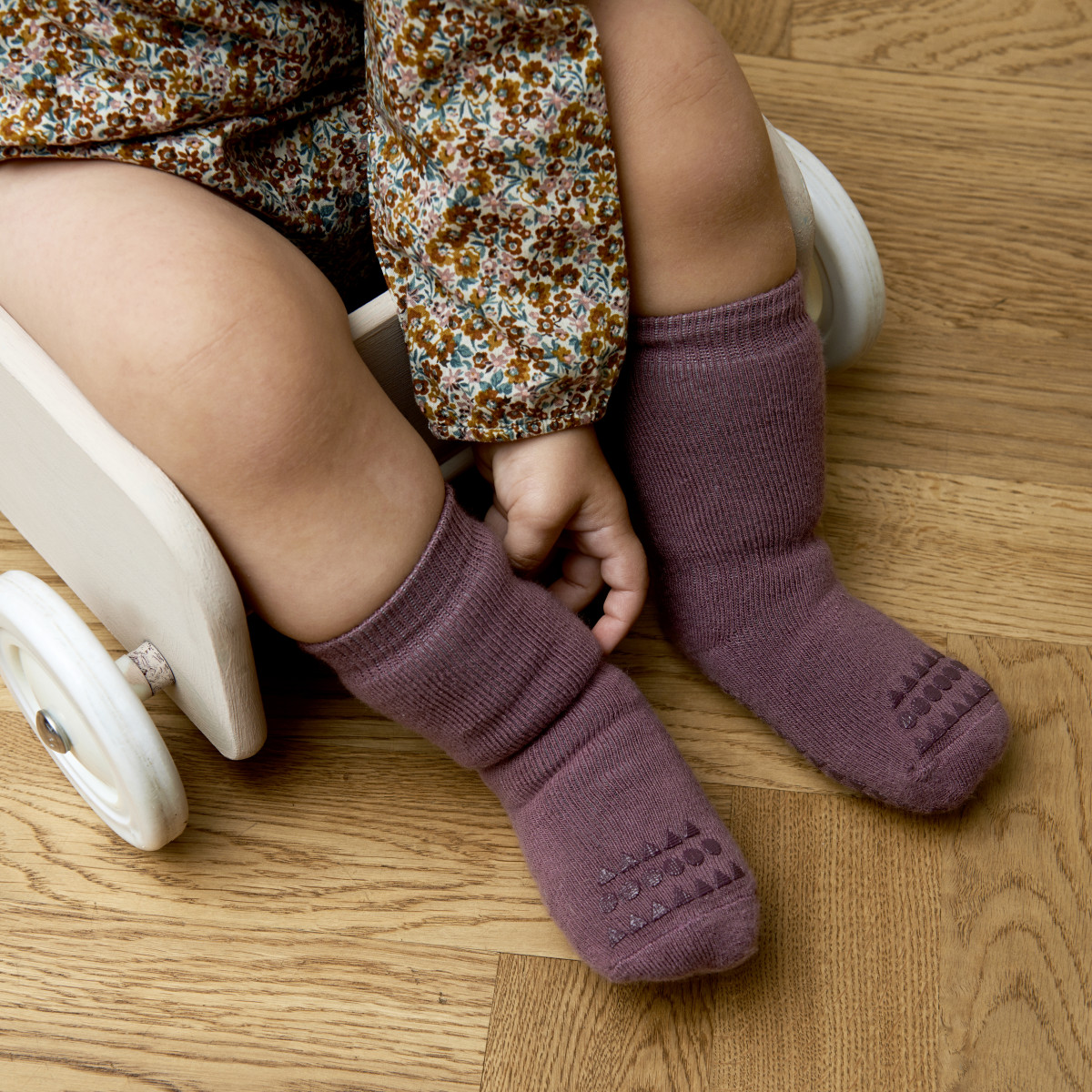 Chaussettes Antidérapantes Coton - Misty Plum - photo 7
