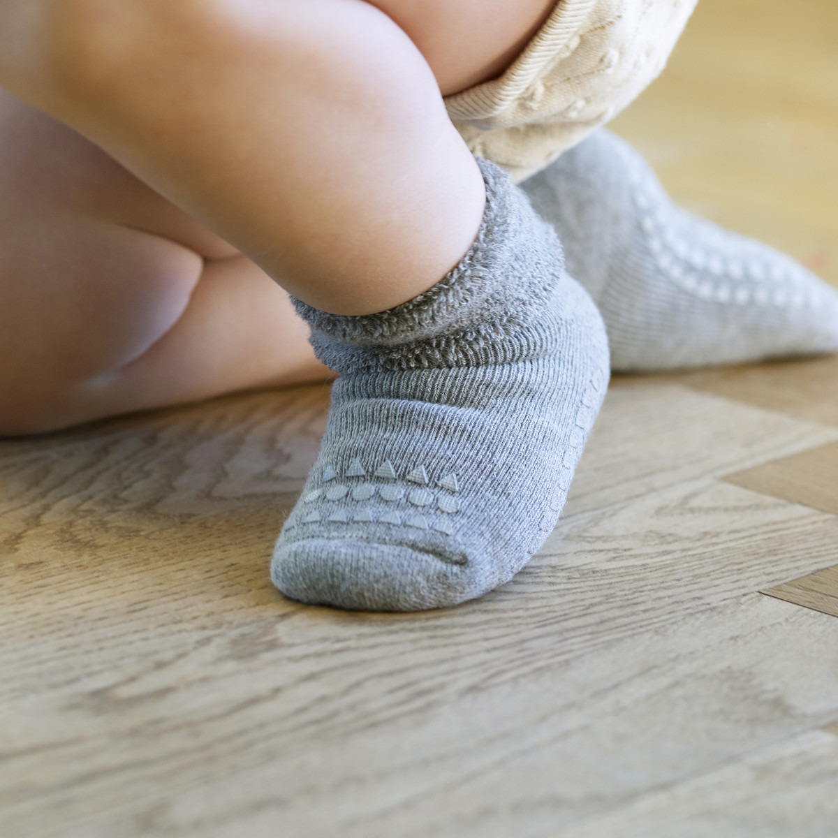 Chaussettes Antidérapantes Coton - Grey Mélange - photo 8