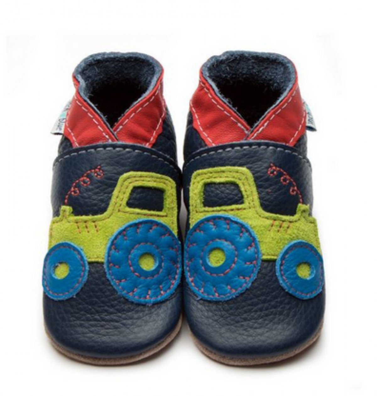 Chaussons en cuir 6-12 mois - Tractor Navy - photo 6