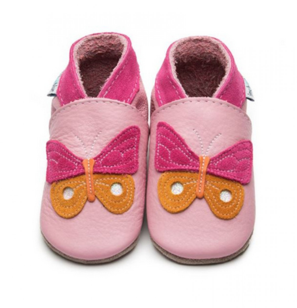 Chaussons en cuir 6-12 mois - Papillon Baby pink - photo 6