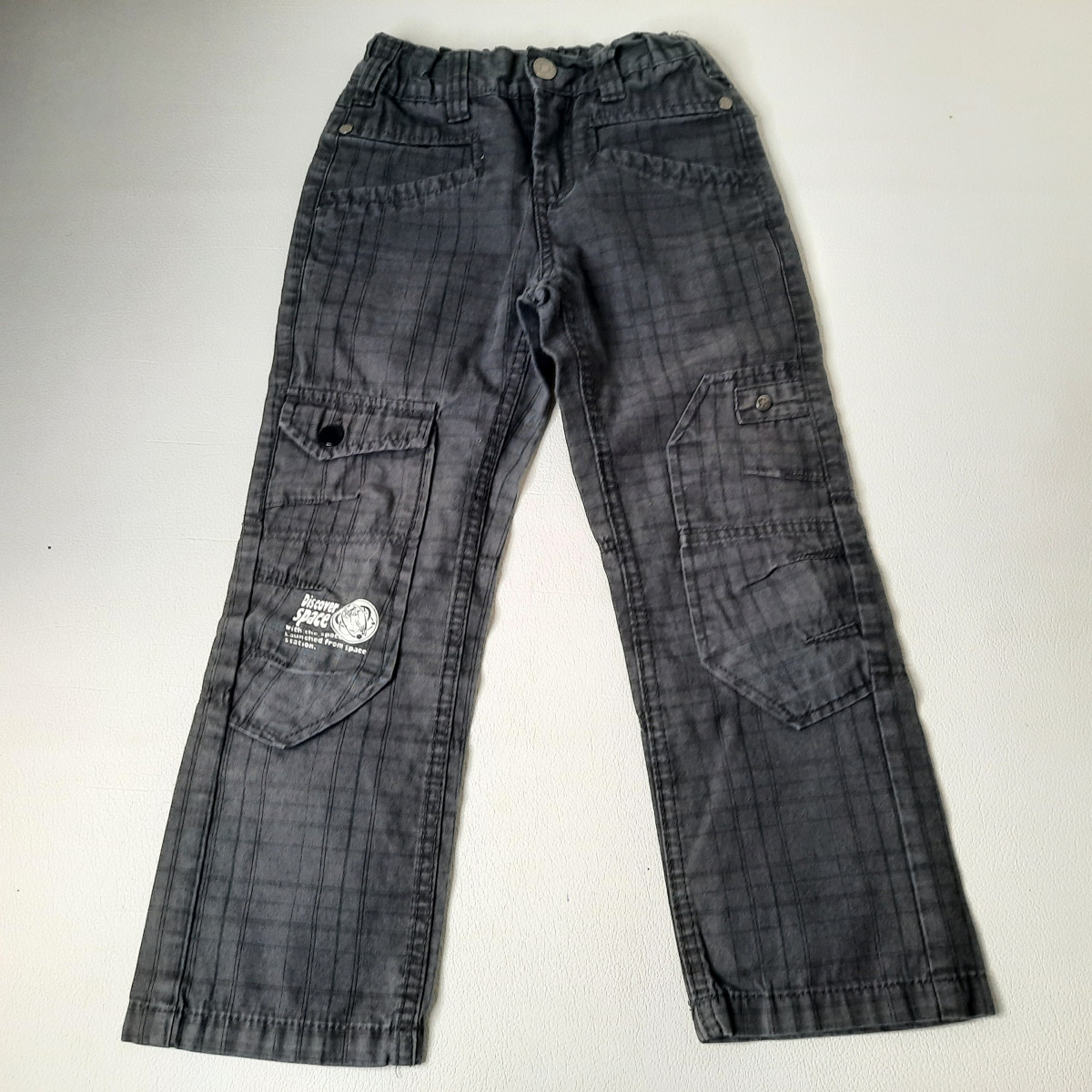 Pantalon anthracite à carreaux - Boutique Toup'tibou - photo 6